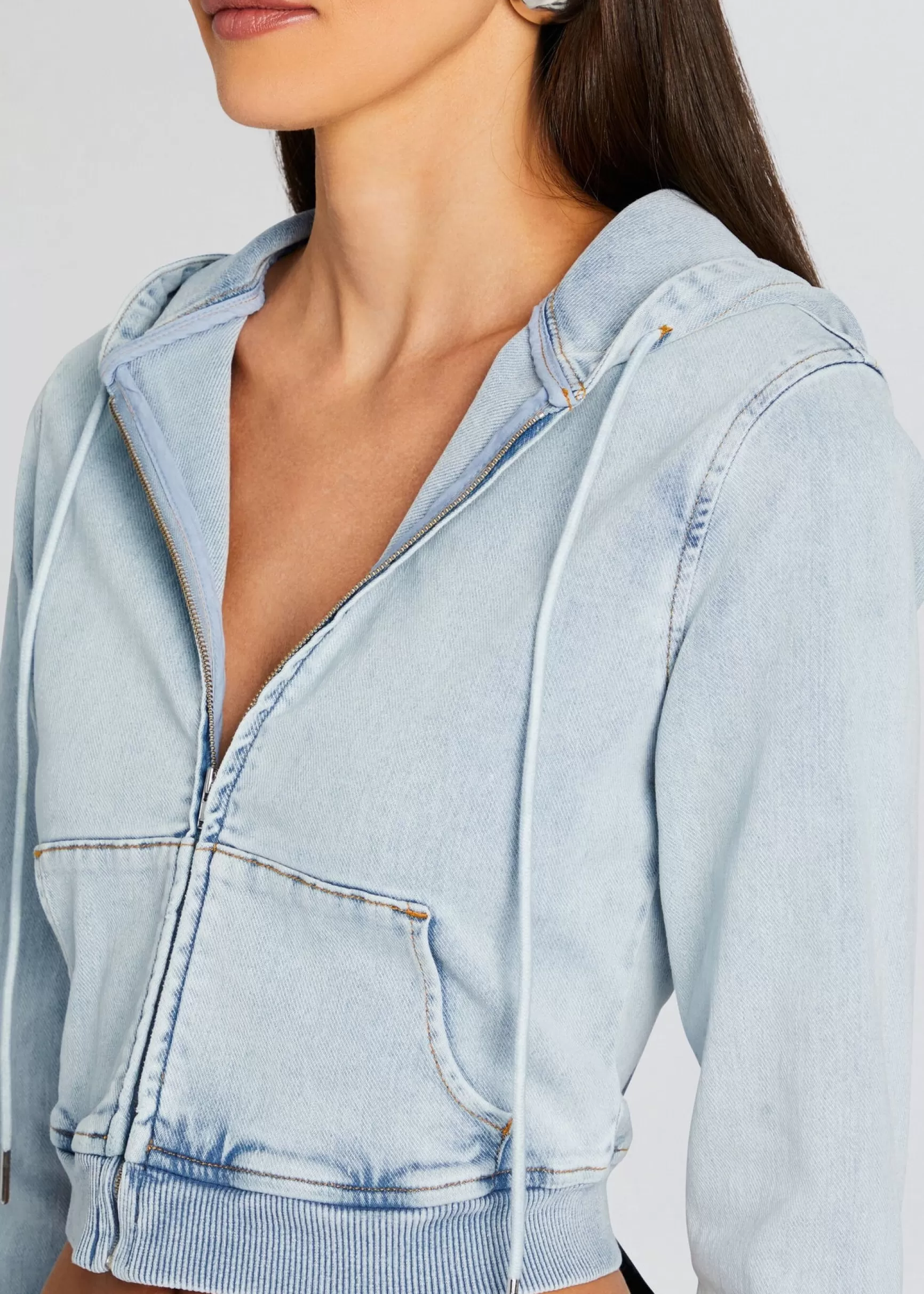Jackets*Retrofete Edith Terry Cropped Hoodie Skylight Terry