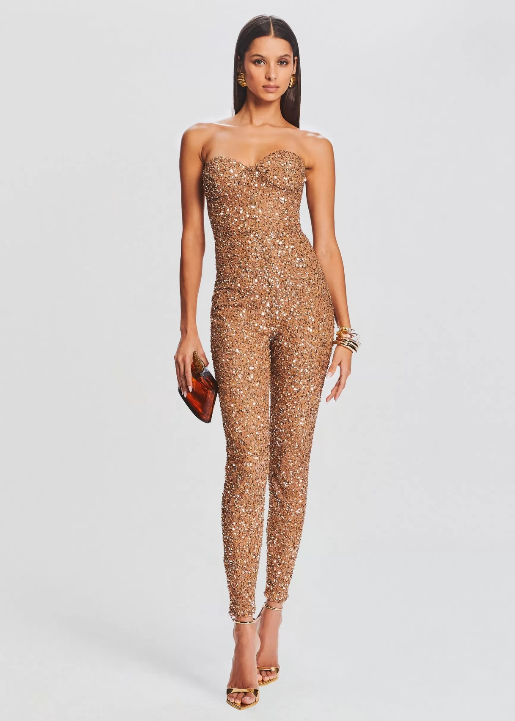 Jumpsuits*Retrofete Elodie Sequin Jumpsuit Tannin
