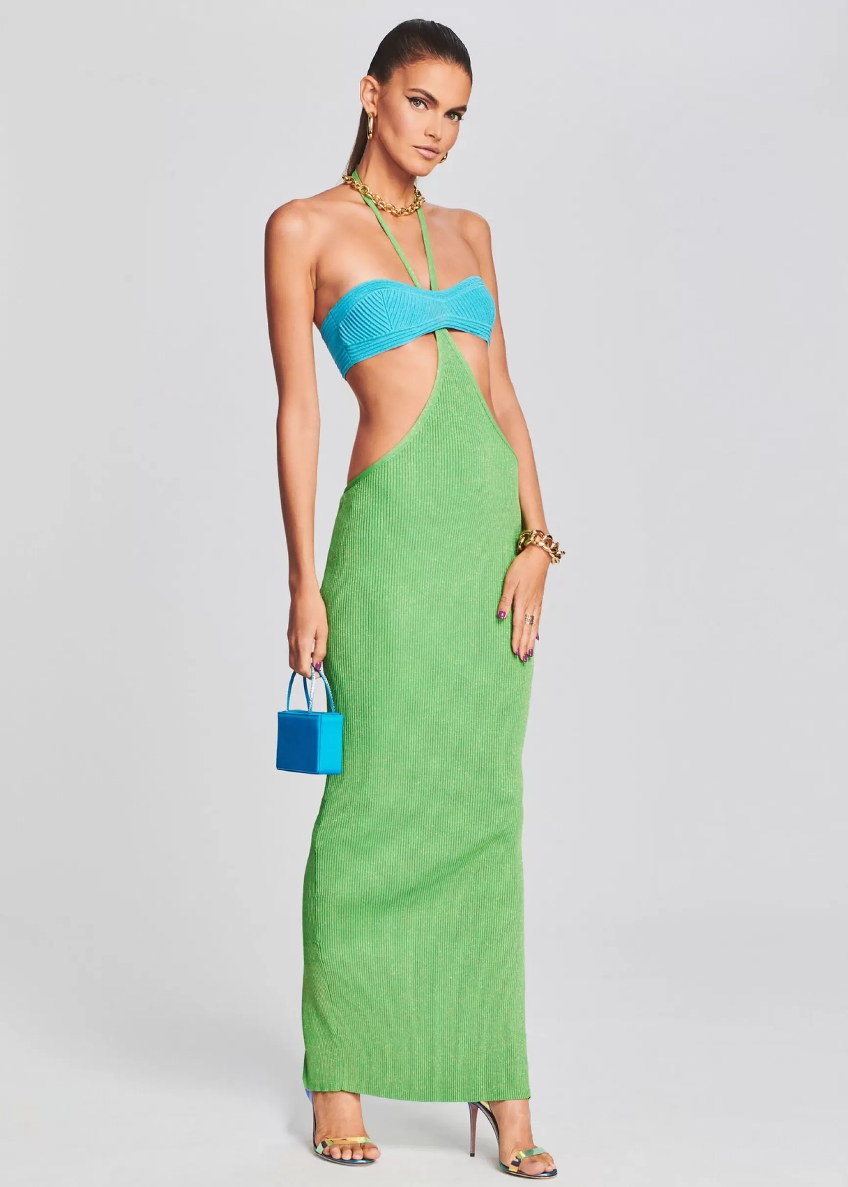 Guest Of*Retrofete Eloisa Dress Green/Blue