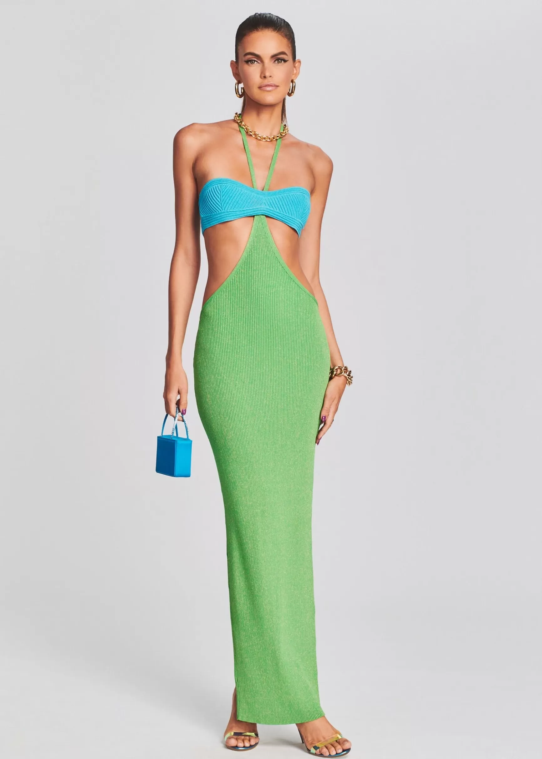 Honeymoon Looks*Retrofete Eloisa Dress Green/Blue