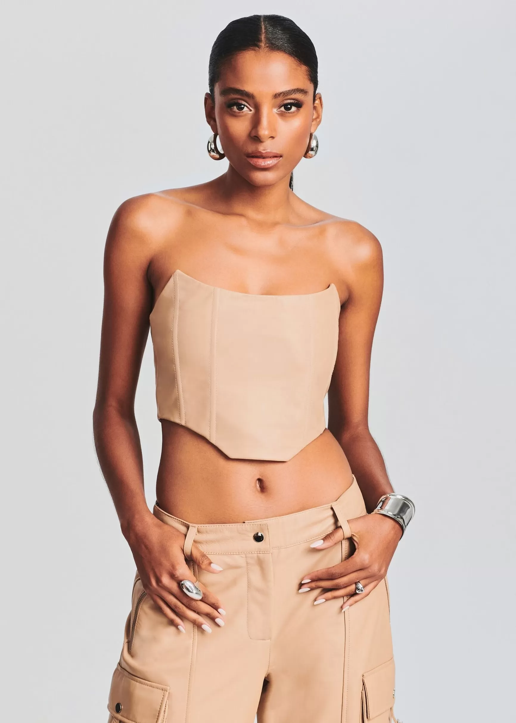 Day to Night*Retrofete Eloise Leather Top Tannin