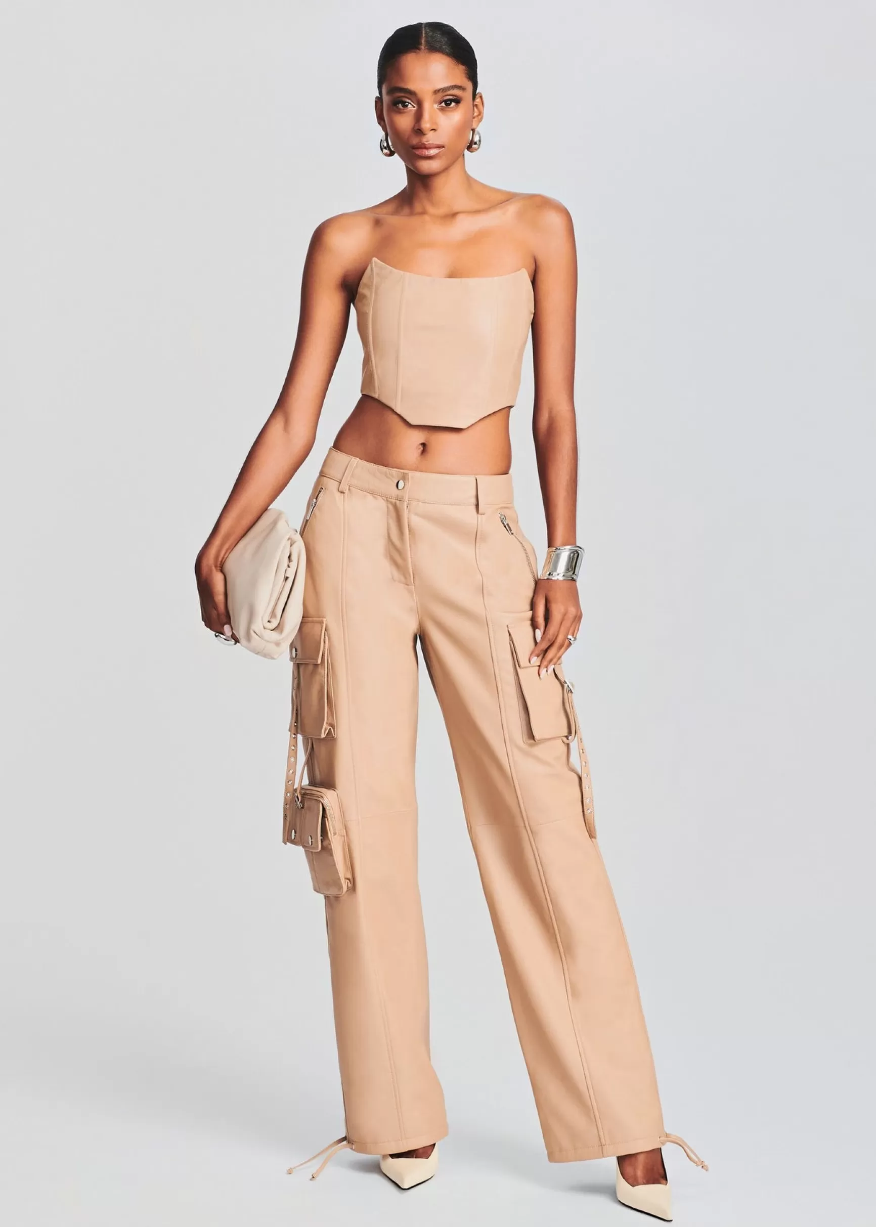 Day to Night*Retrofete Eloise Leather Top Tannin