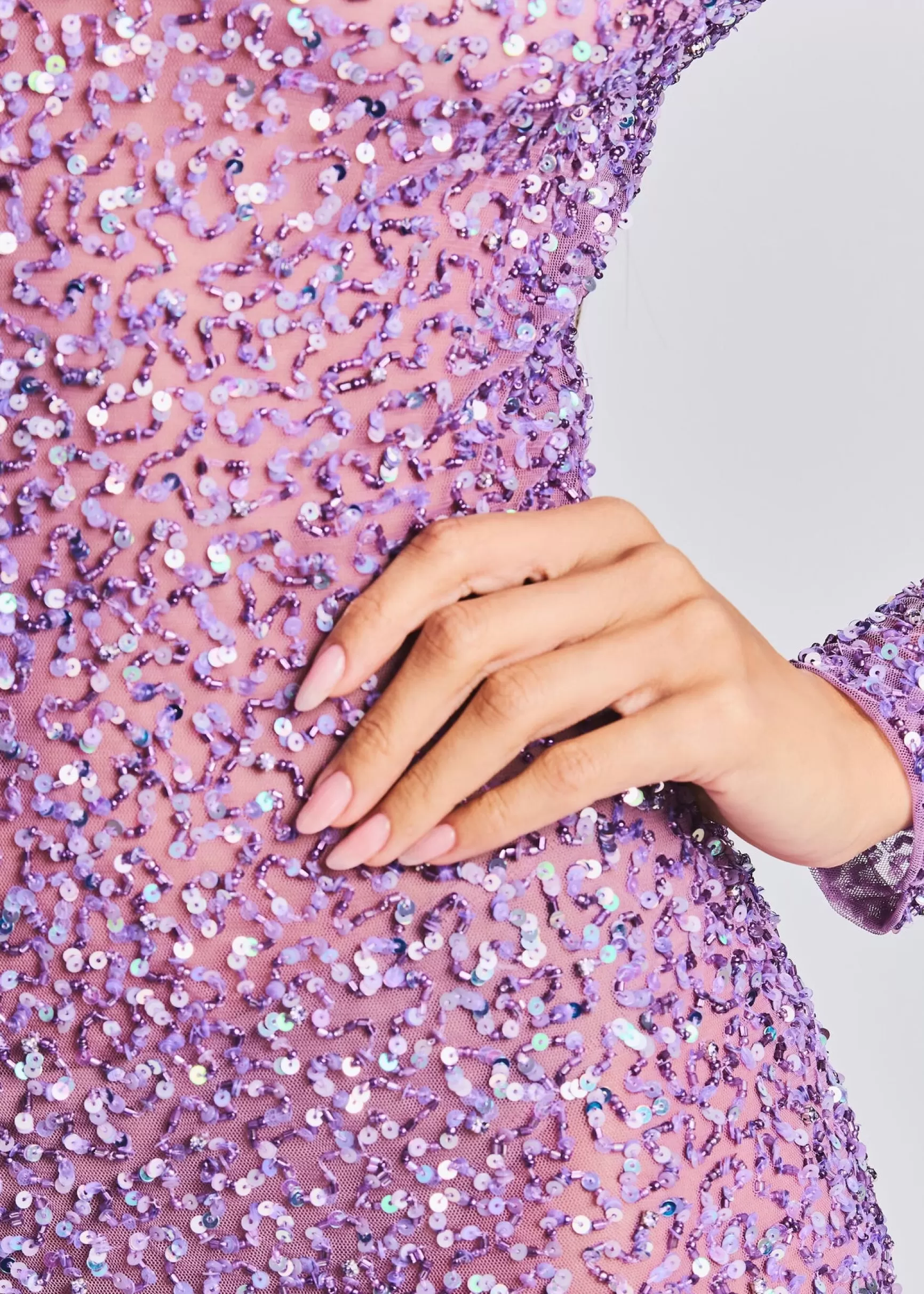 Sheer Bliss*Retrofete Emani Sequin Dress Orchid Lavender