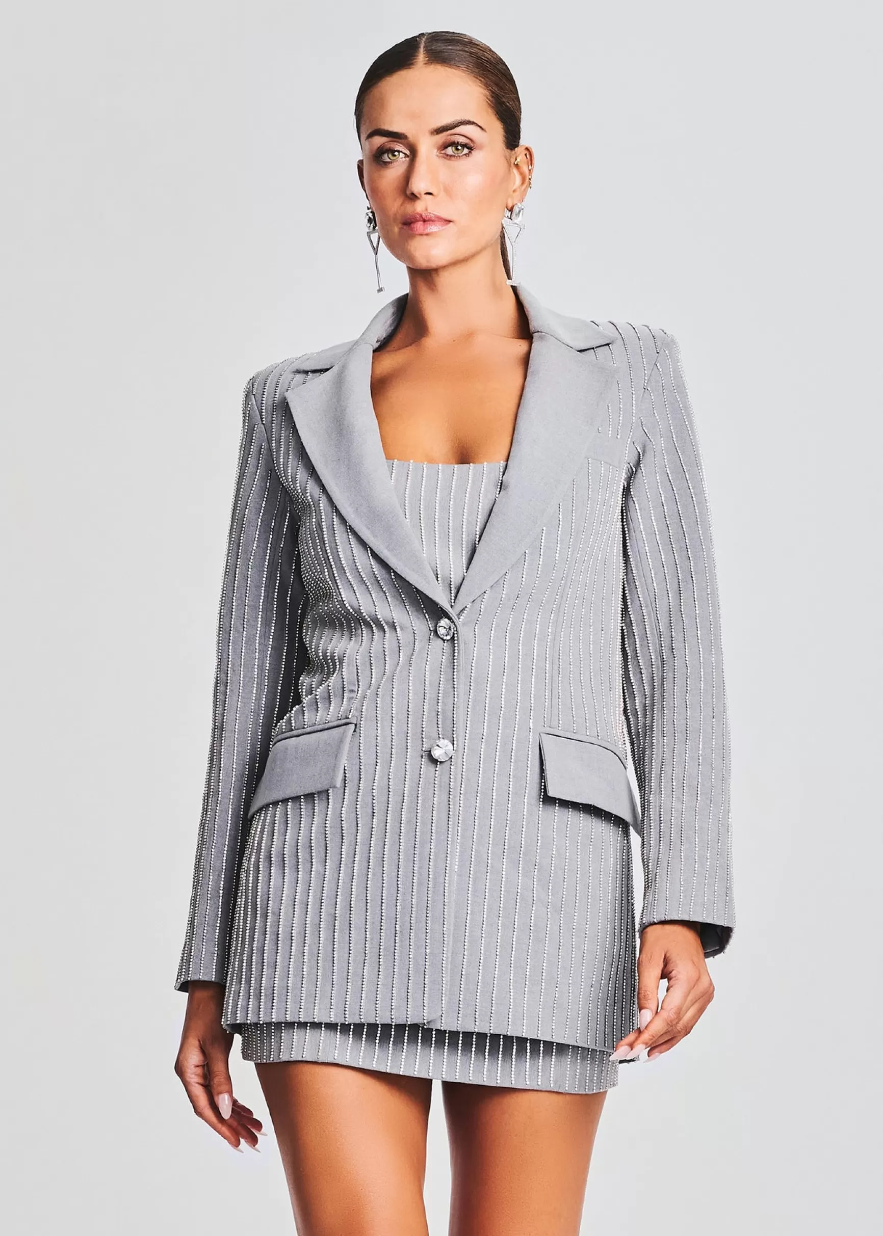 Exclusively Ours*Retrofete Enid Embellished Blazer Gray