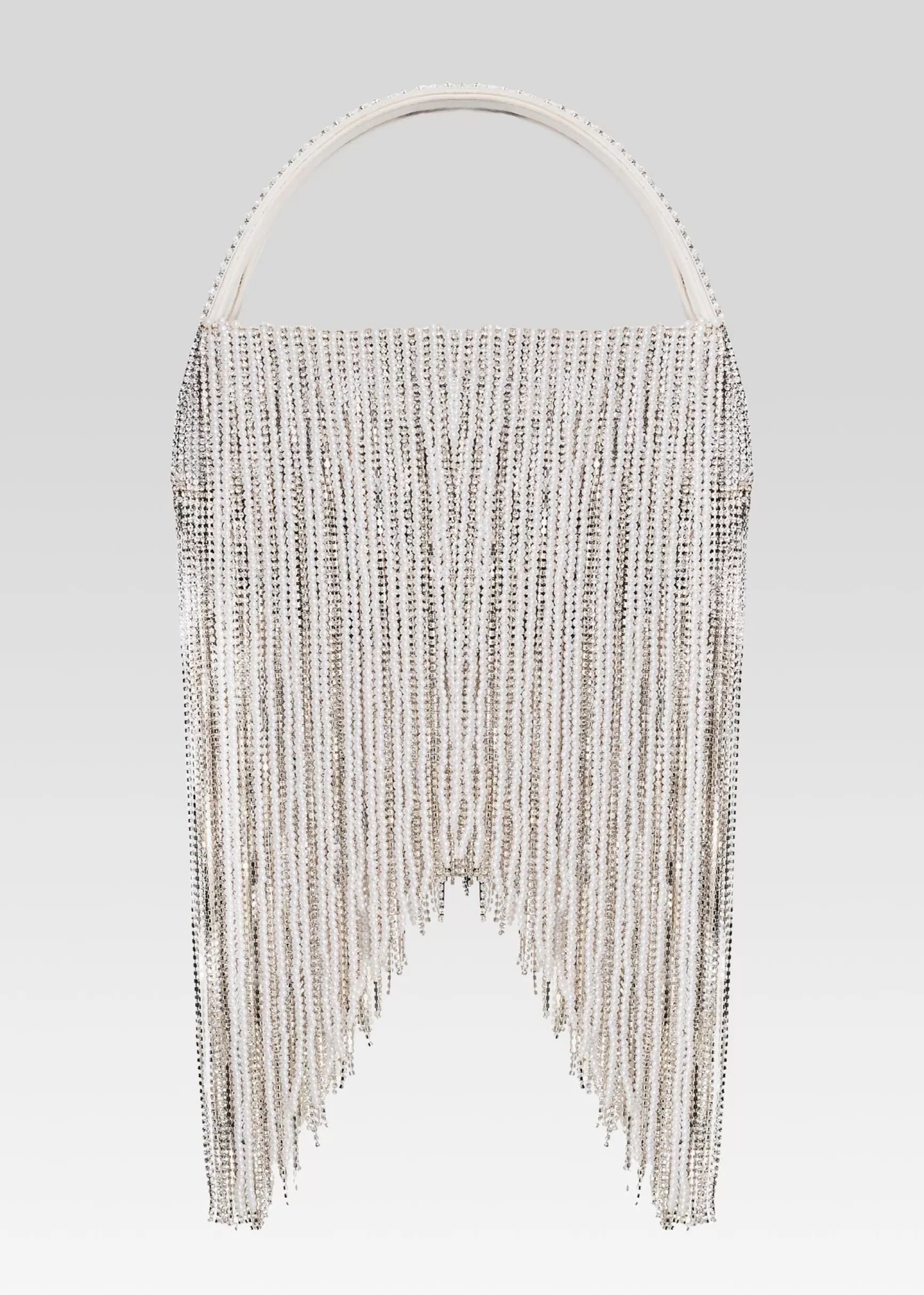 Final Touches*Retrofete Estel Medium Pearl Fringe Bag White Pearl
