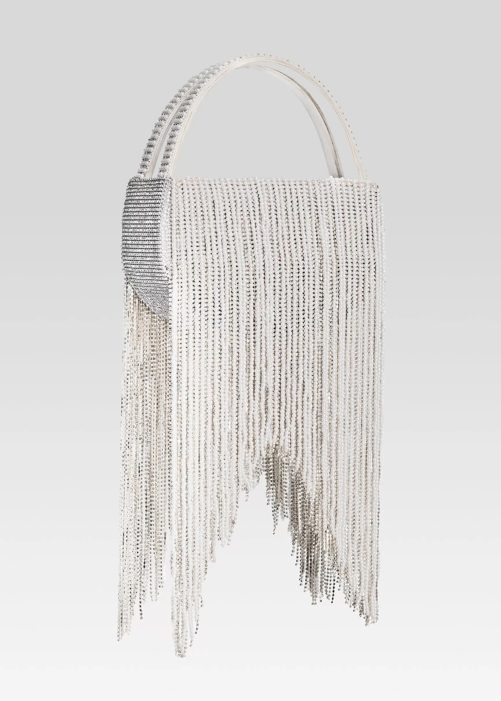 Final Touches*Retrofete Estel Medium Pearl Fringe Bag White Pearl