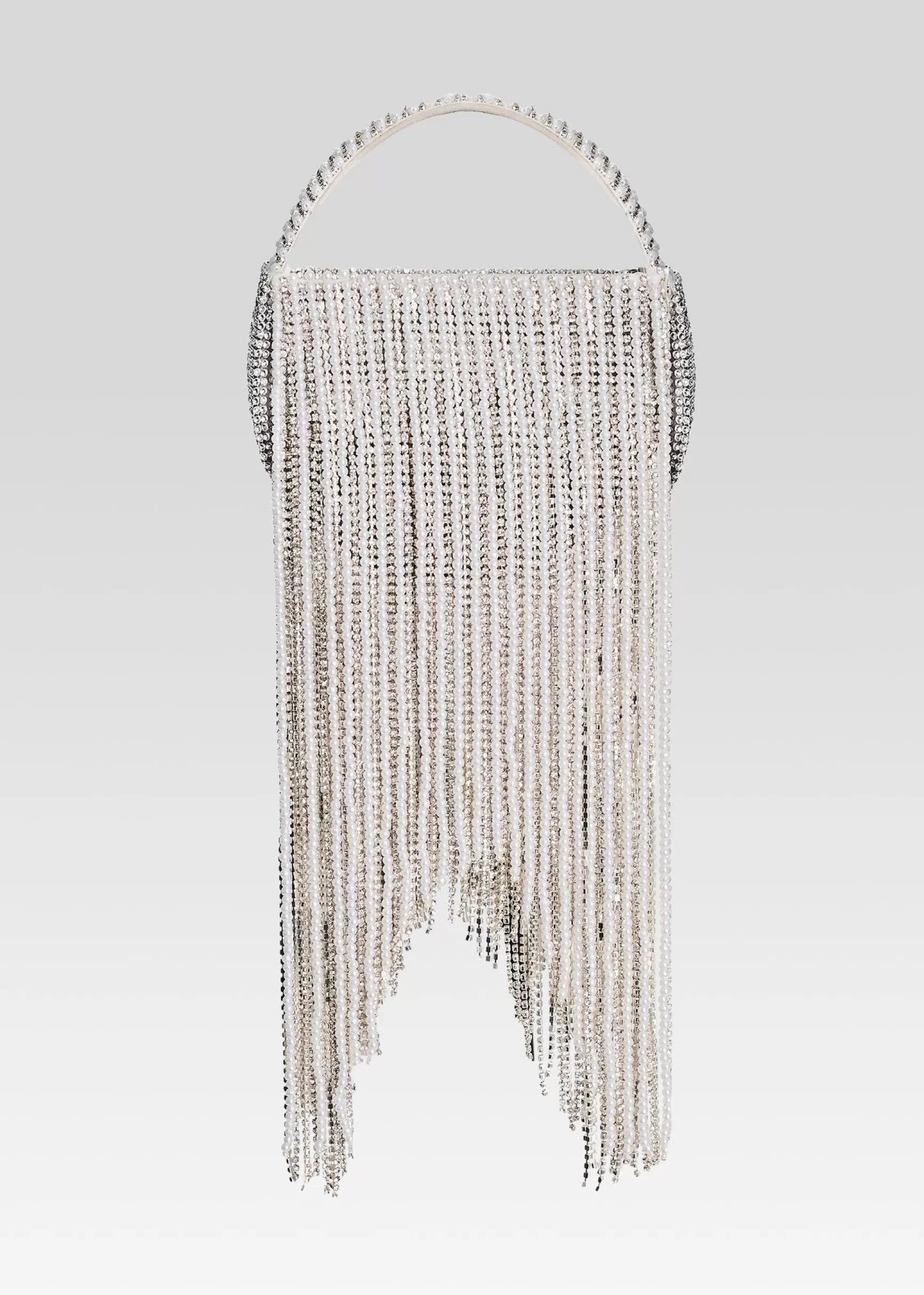 Final Touches*Retrofete Estel Small Pearl Fringe Bag White Pearl