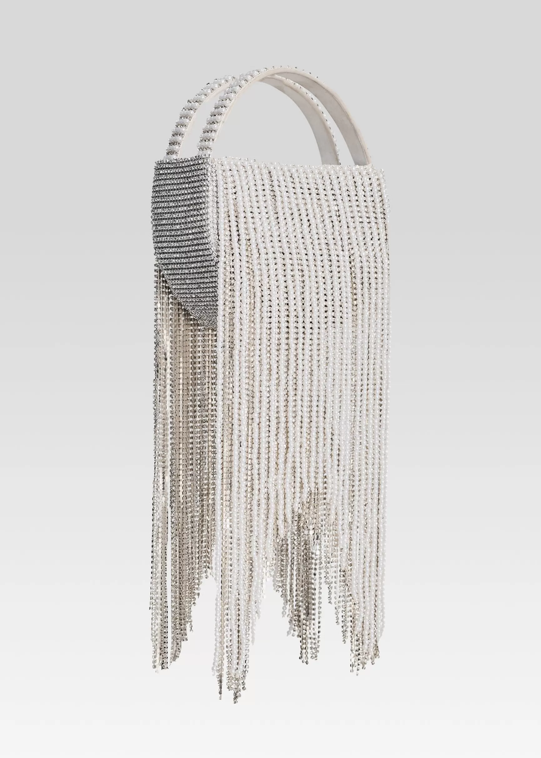 Final Touches*Retrofete Estel Small Pearl Fringe Bag White Pearl
