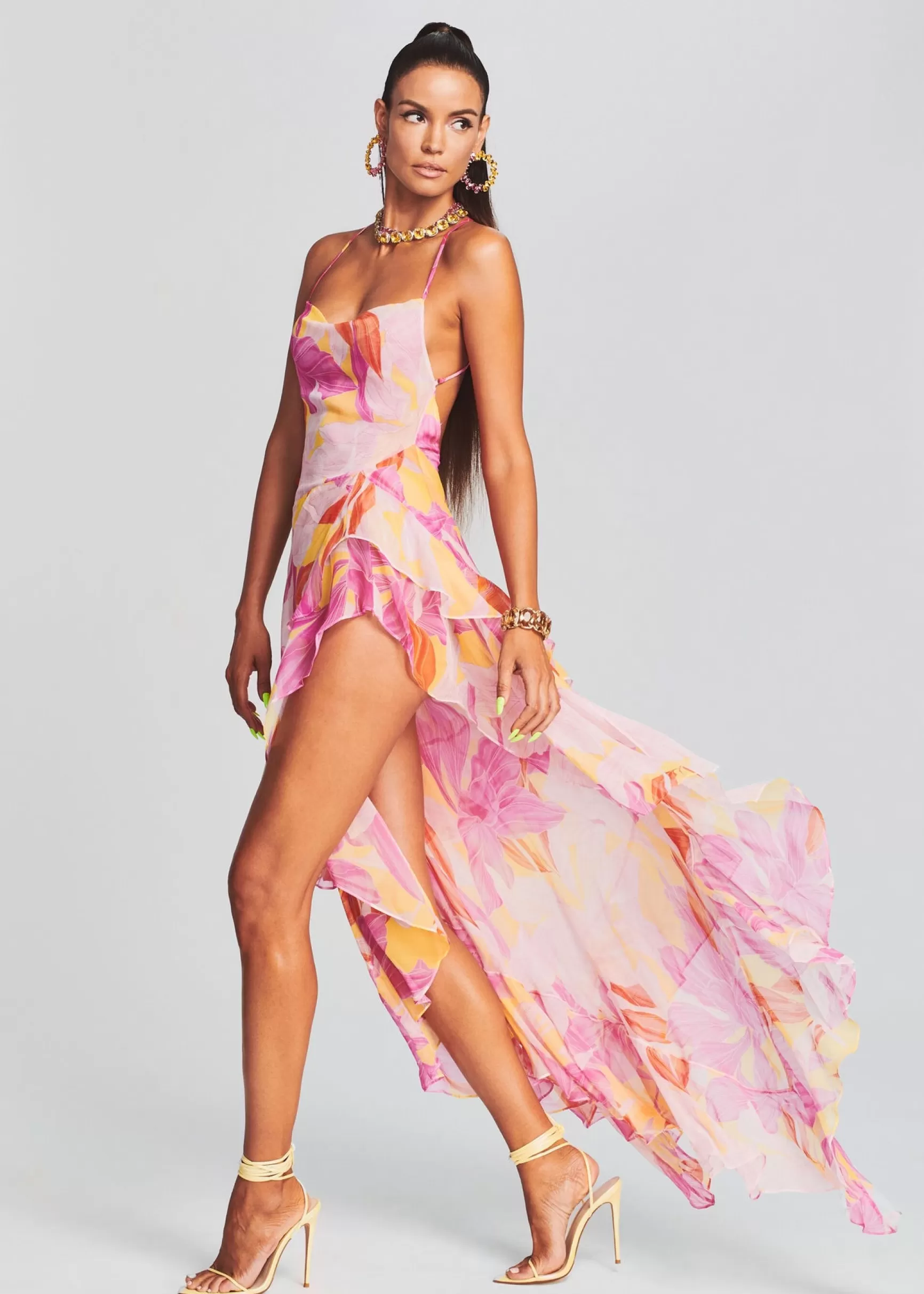 RETROFÊTE*Retrofete Fatima Silk Dress Botanical Floral