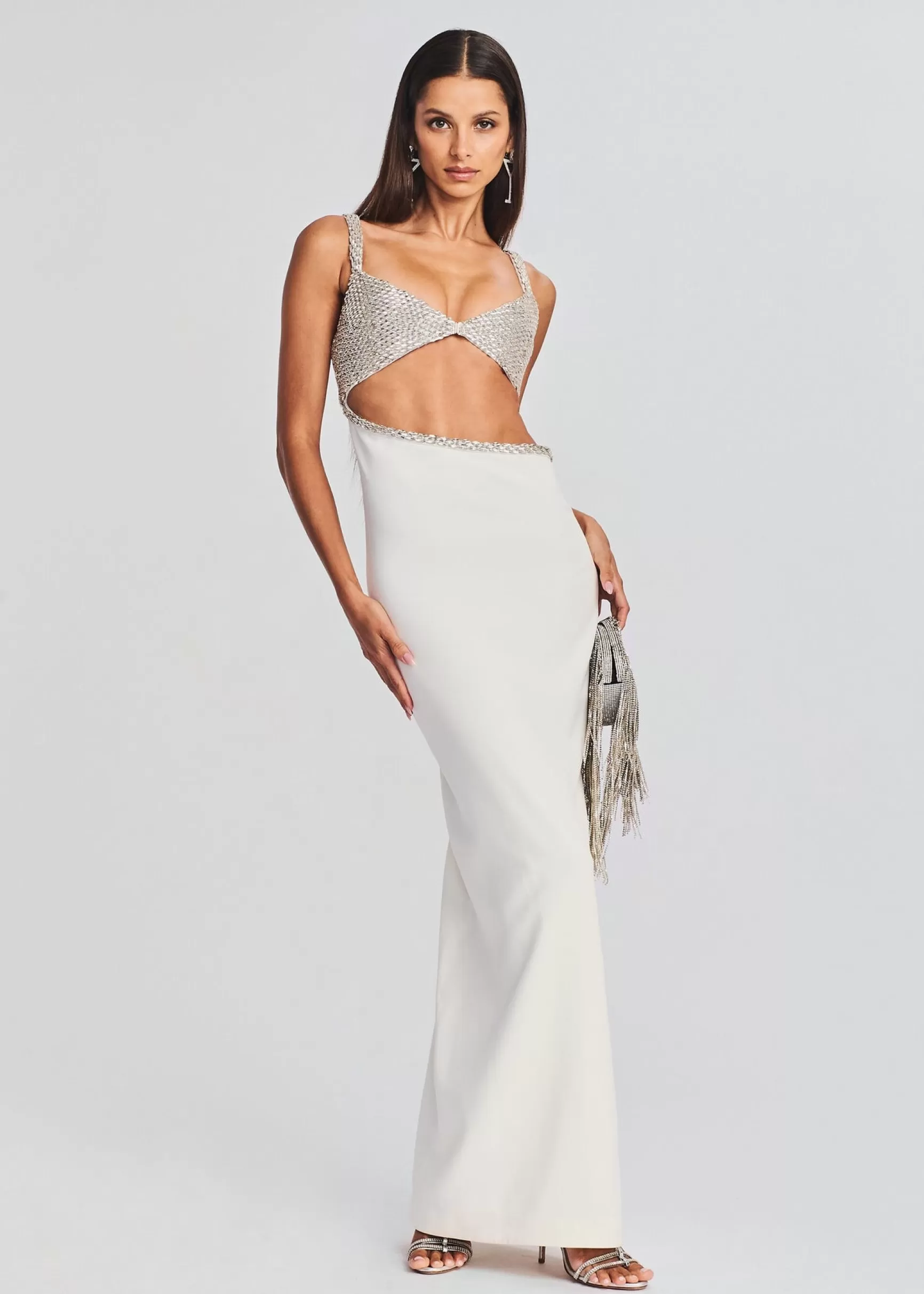Maxi*Retrofete Fernanda Dress White/Silver