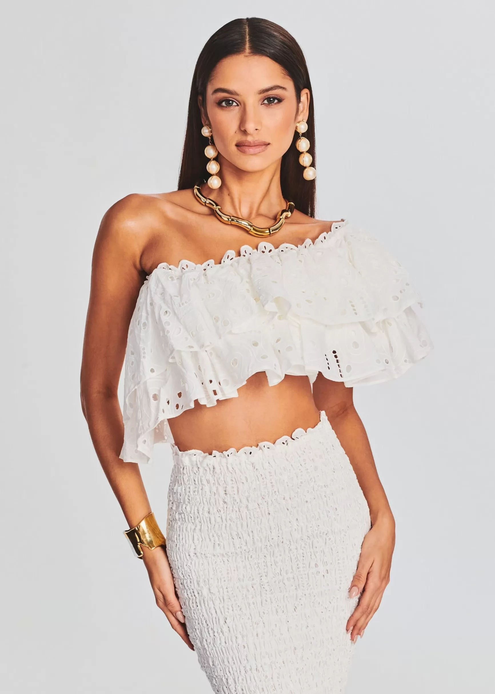 Bachelorette Party*Retrofete Flamingo Top White Fruition