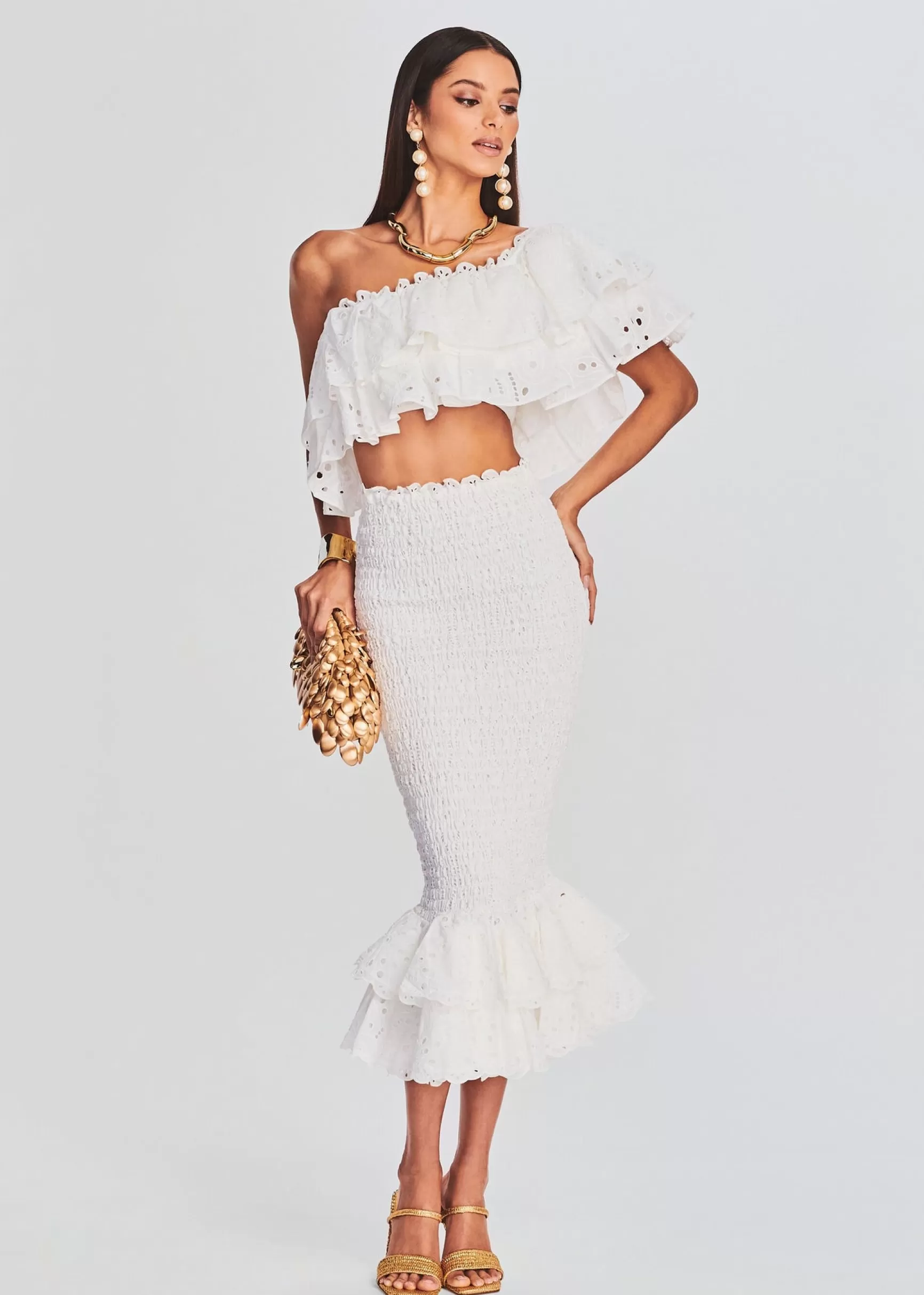 Bachelorette Party*Retrofete Flamingo Top White Fruition