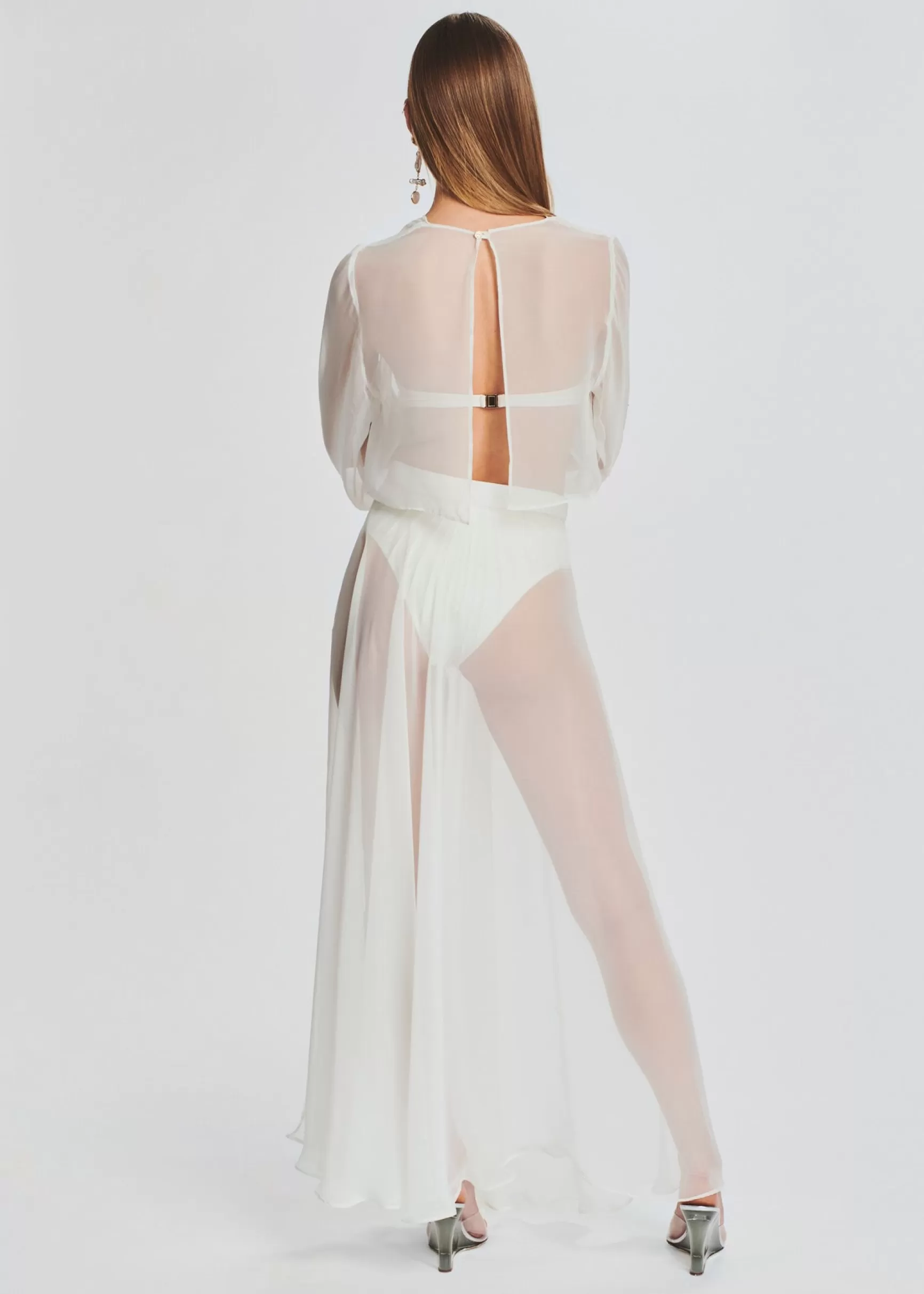 Sheer Bliss*Retrofete Grace Cropped Shirt Cream