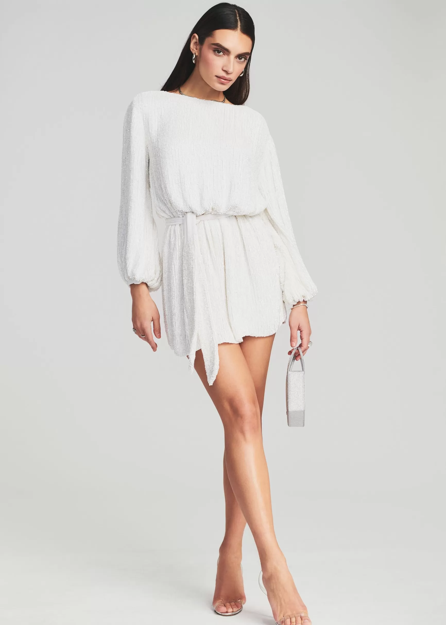 Sequin Styles*Retrofete Grace Sequin Dress Moonglow White