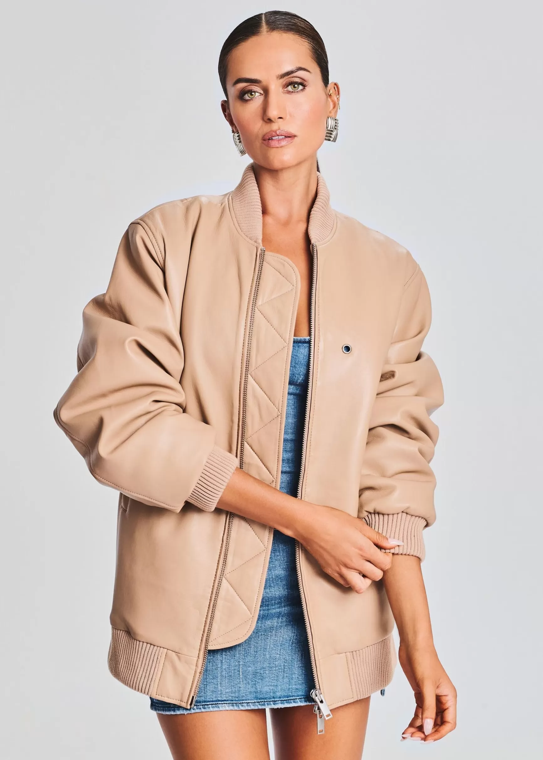 Neutral Moments*Retrofete Halle Leather Jacket Tannin