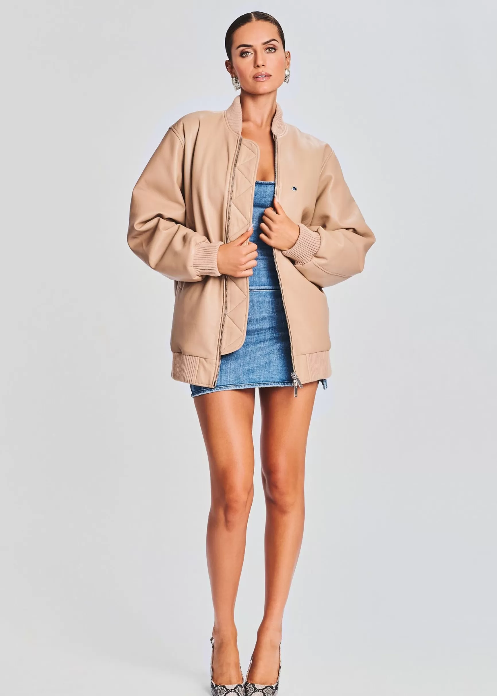 Neutral Moments*Retrofete Halle Leather Jacket Tannin