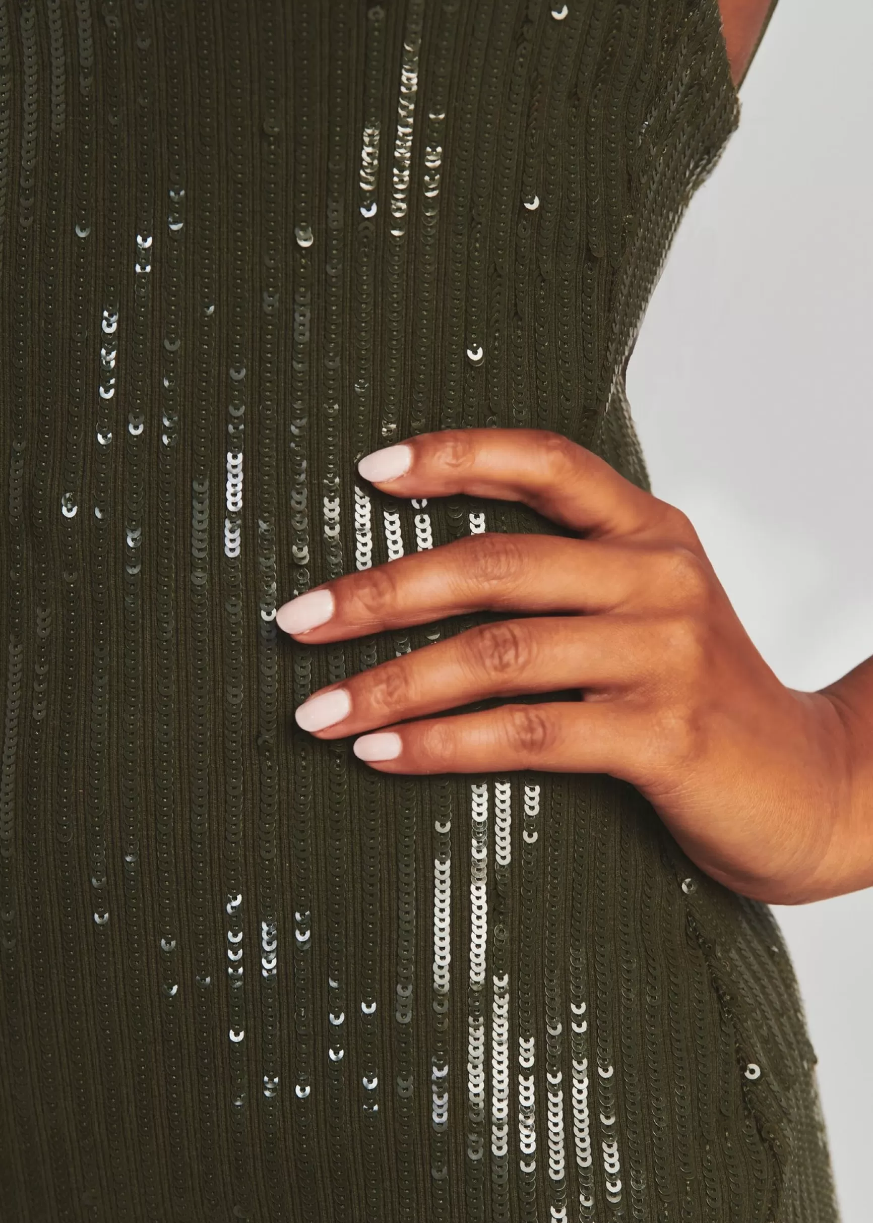 Final Sale*Retrofete Hudson Sequin Knit Dress Olive Green