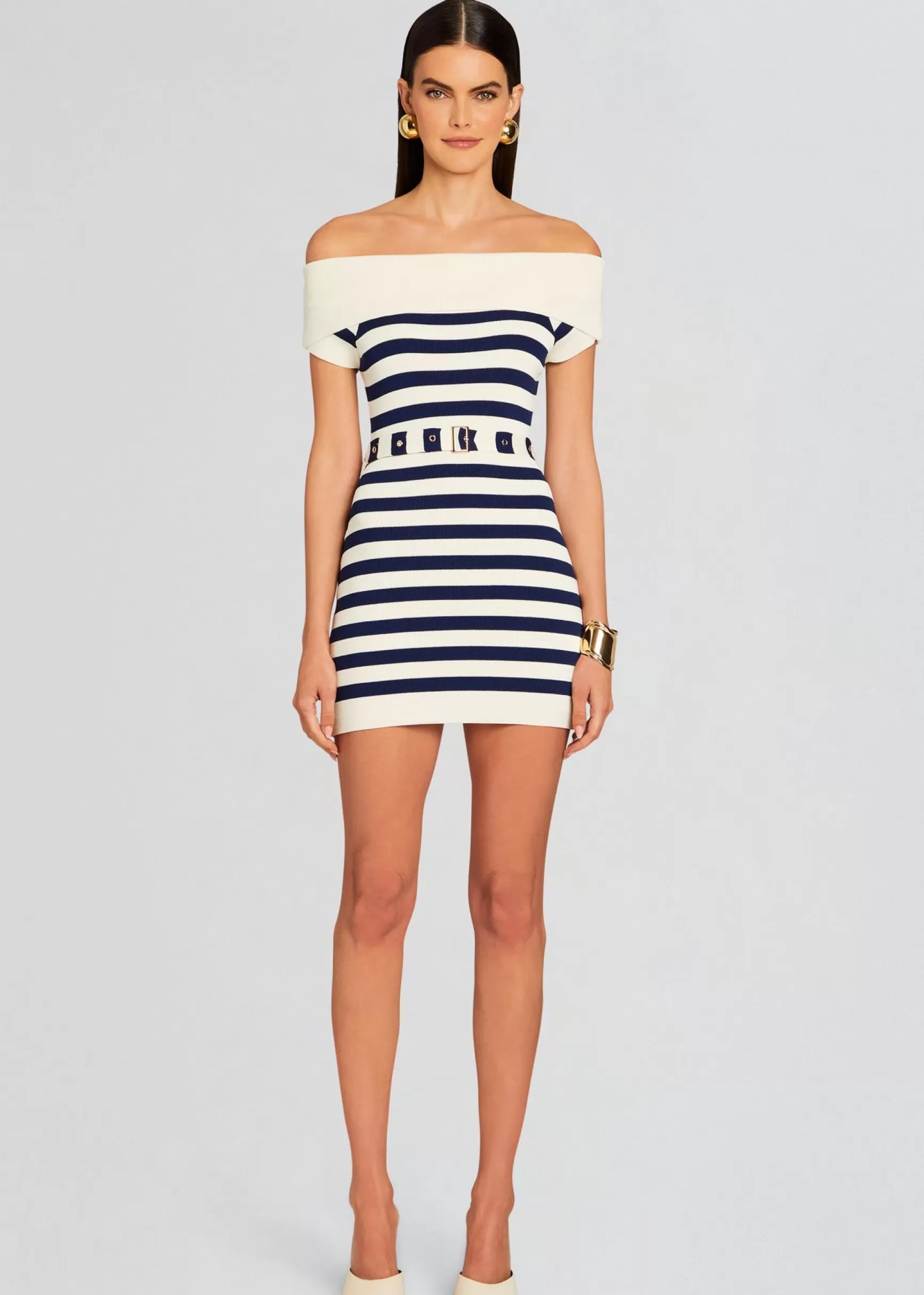 Trending*Retrofete Hull Knit Dress Cream/ Navy