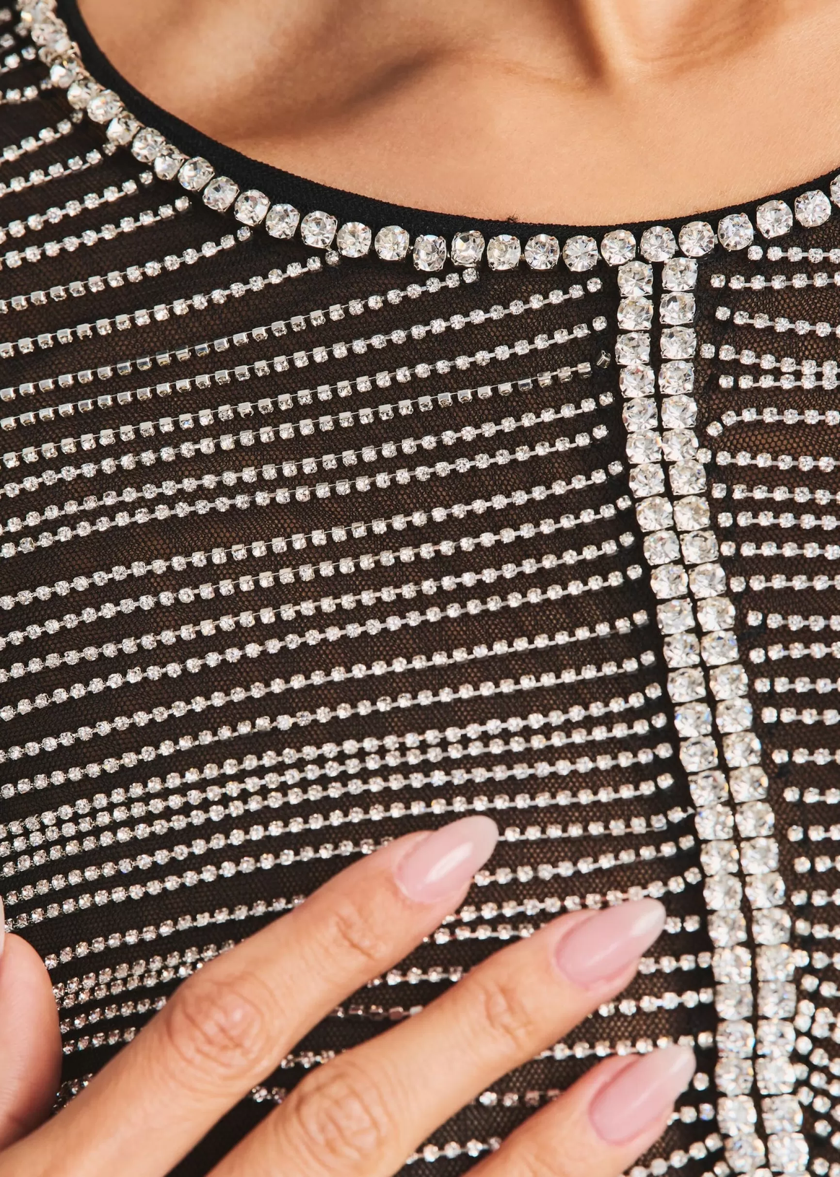Dresses*Retrofete Jacqueline Crystal Embellished Dress Black/Silver