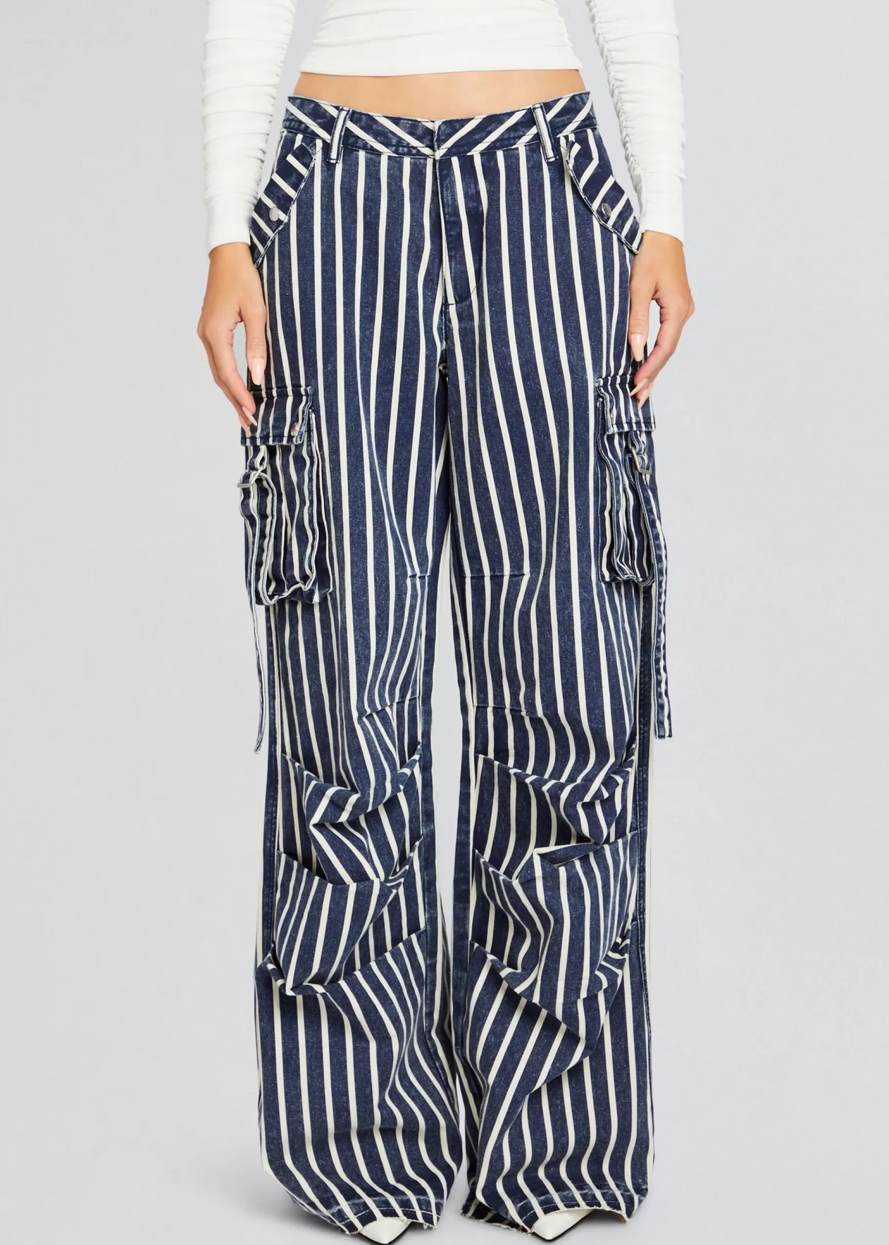 Trending*Retrofete Jane Cargo Pant Navy Stripe