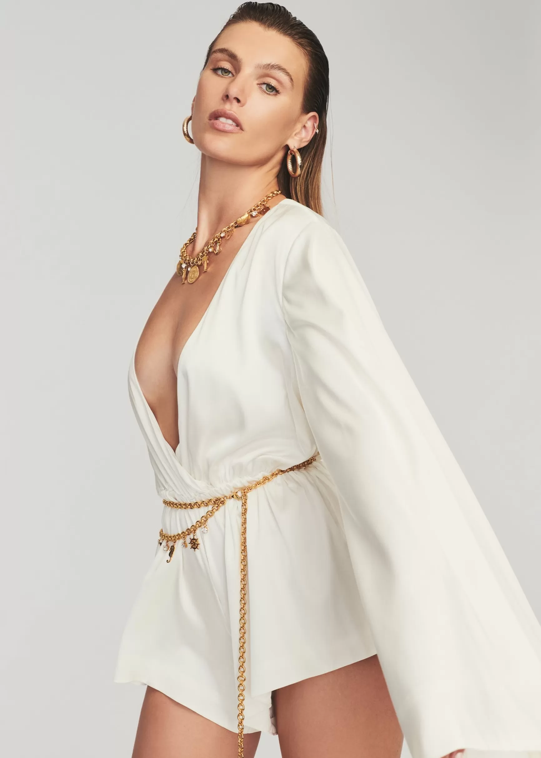 Final Sale*Retrofete Jasper Silk Romper White