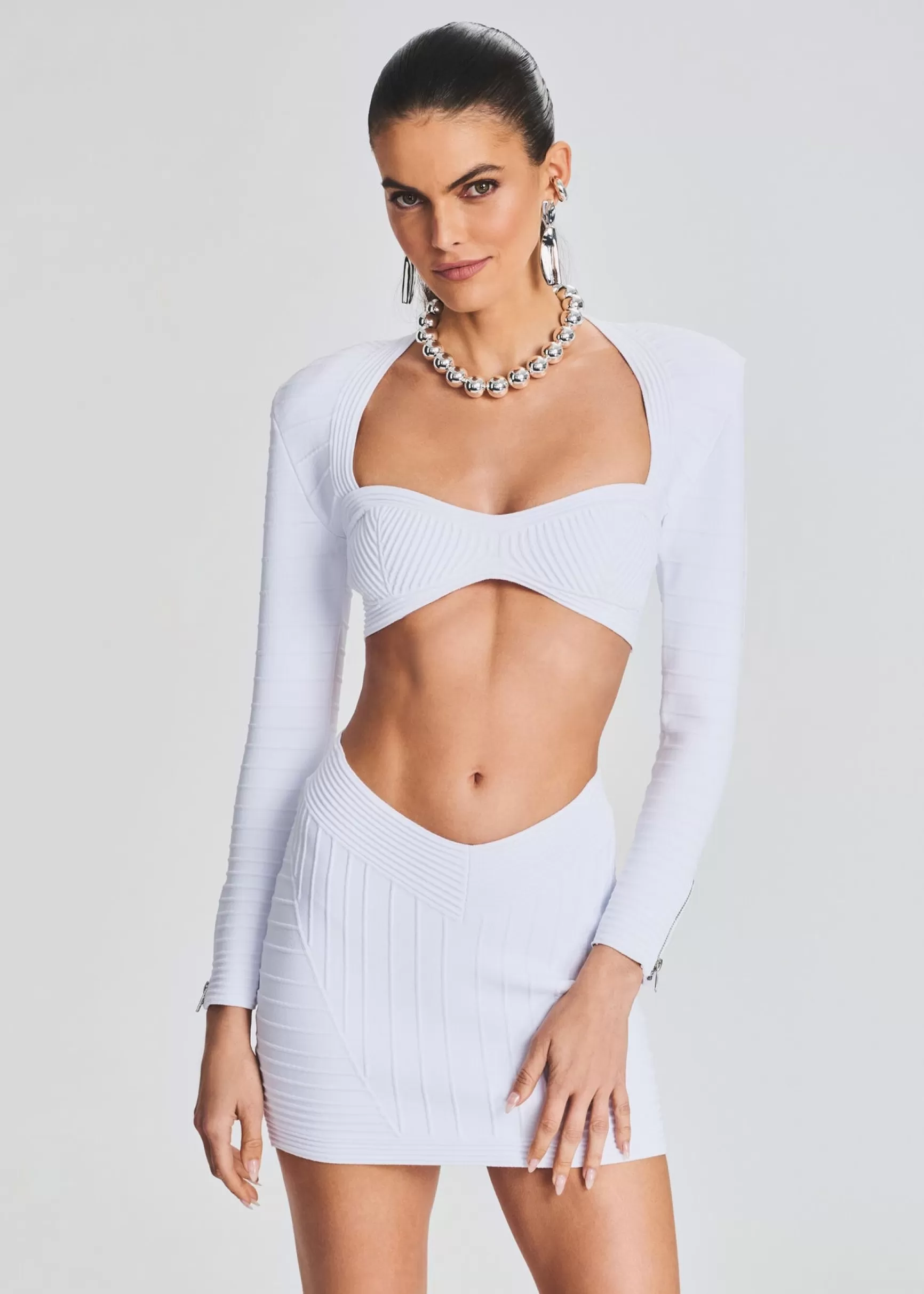 Bachelorette Party*Retrofete Jovanna Bandage Knit Top White