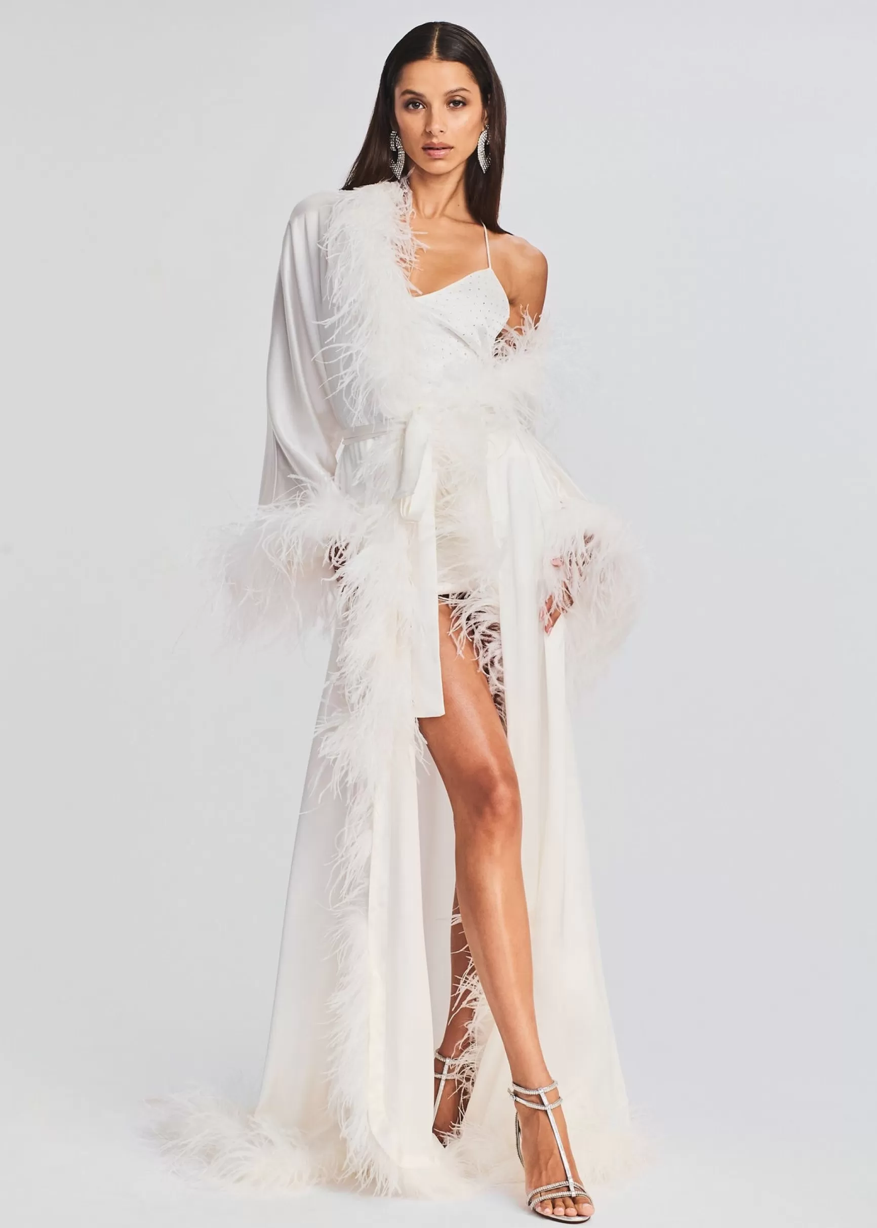 Bachelorette Party*Retrofete Juno Feather Robe White