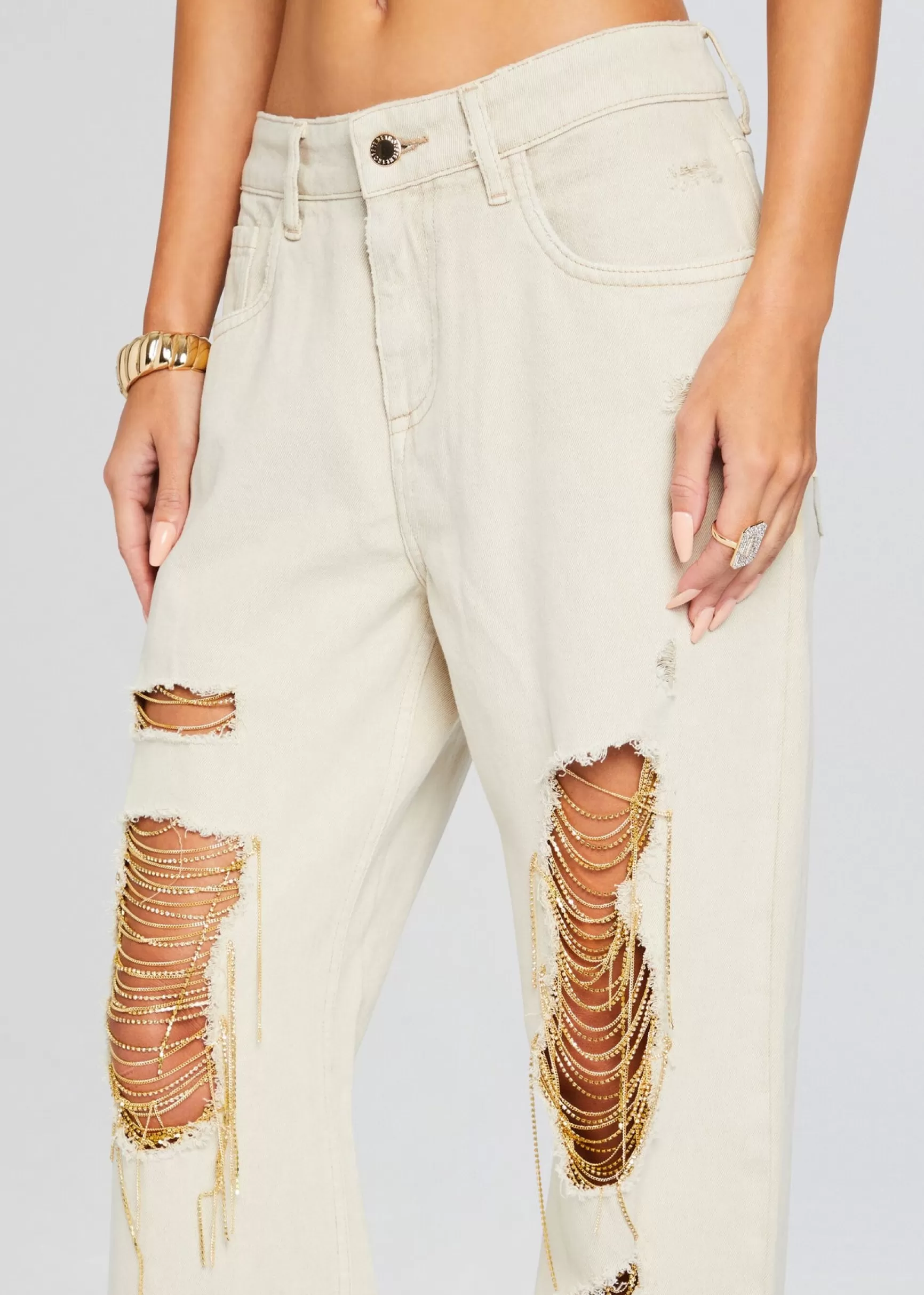 Bottoms*Retrofete Kailee Pant White/Gold