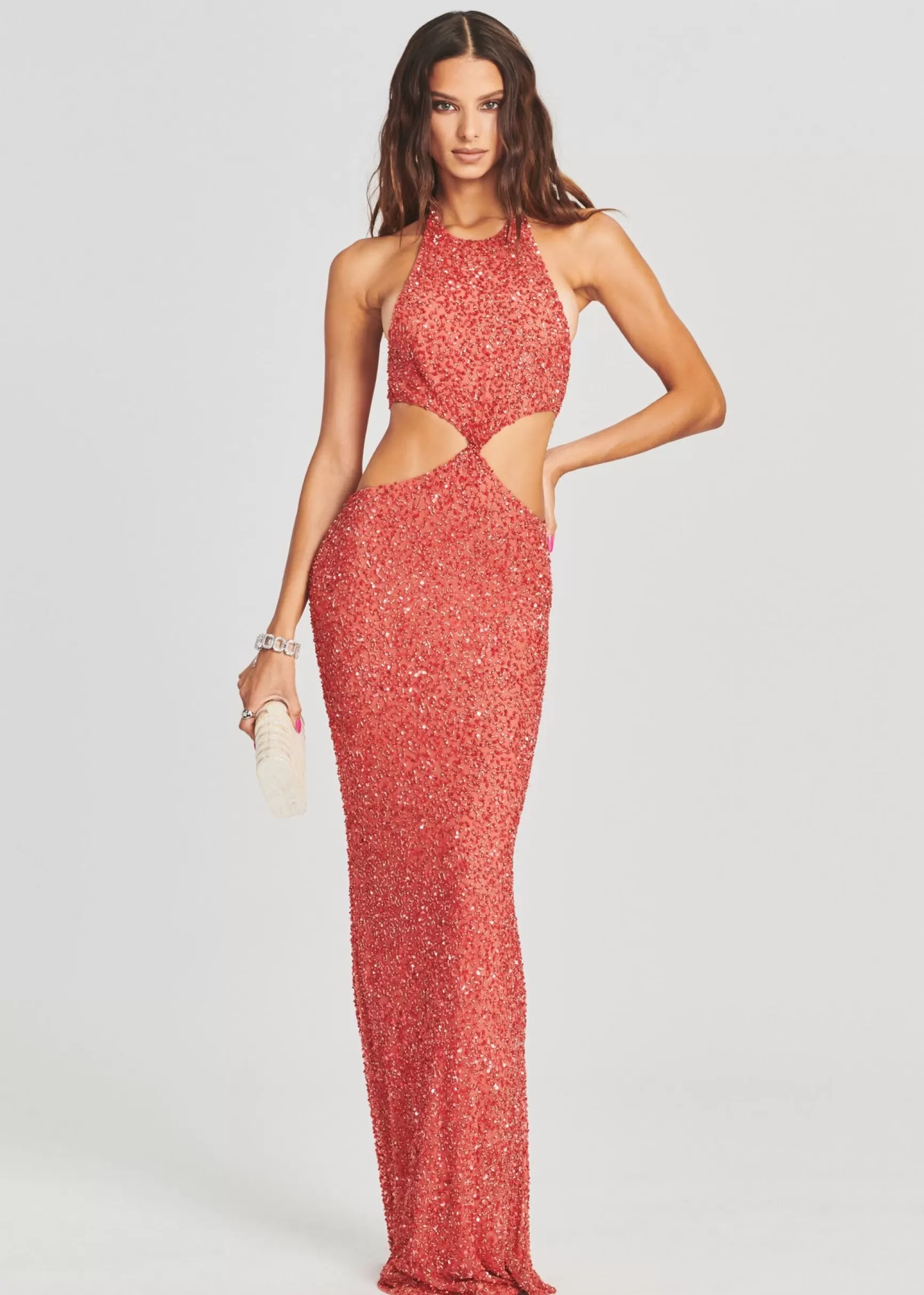 RETROFÊTE*Retrofete Katerina Sequin Dress Calypso Coral