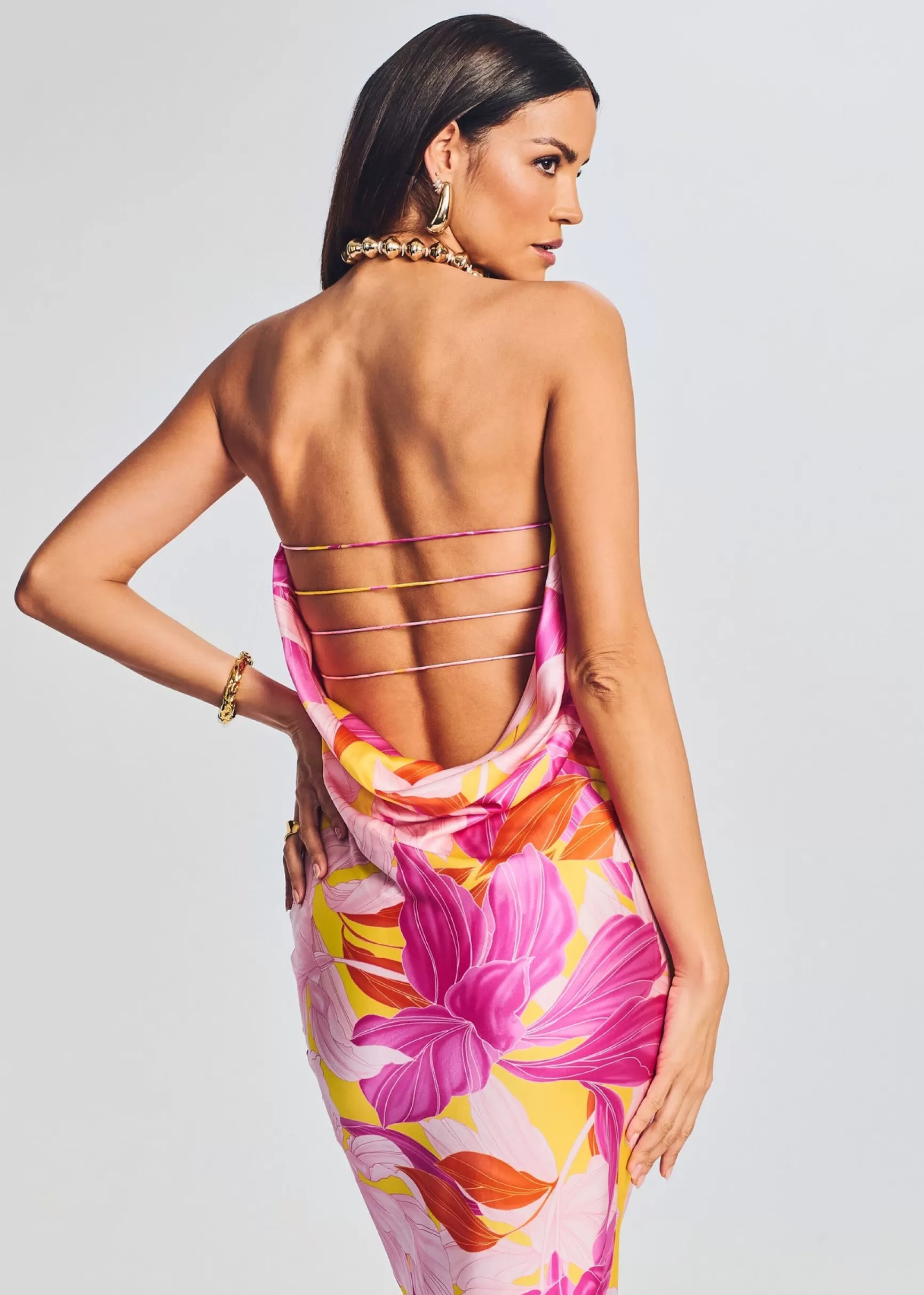 RETROFÊTE*Retrofete Keaton Silk Dress Botanical Floral