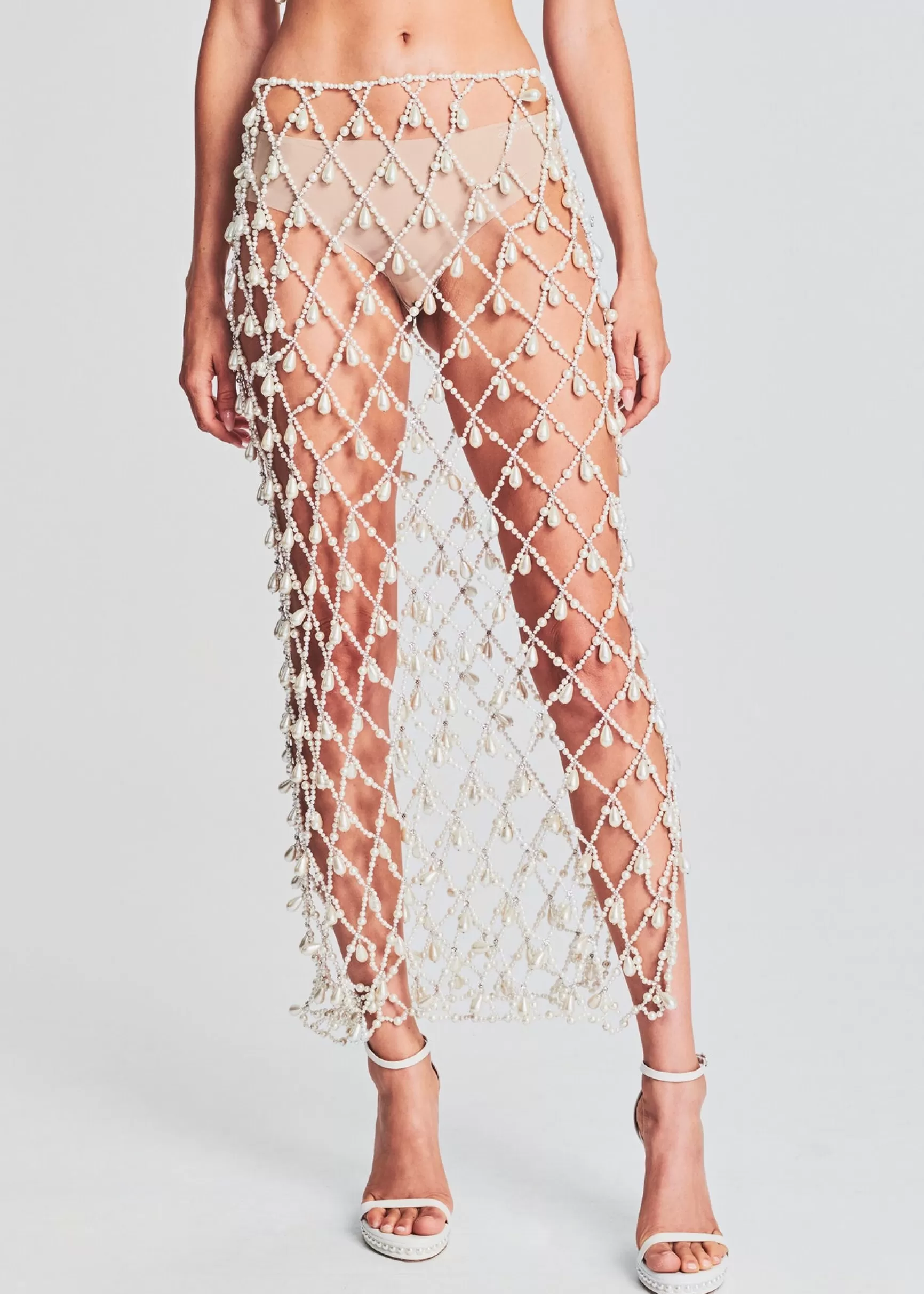 The Destination Bride*Retrofete Kiki Pearl Skirt White