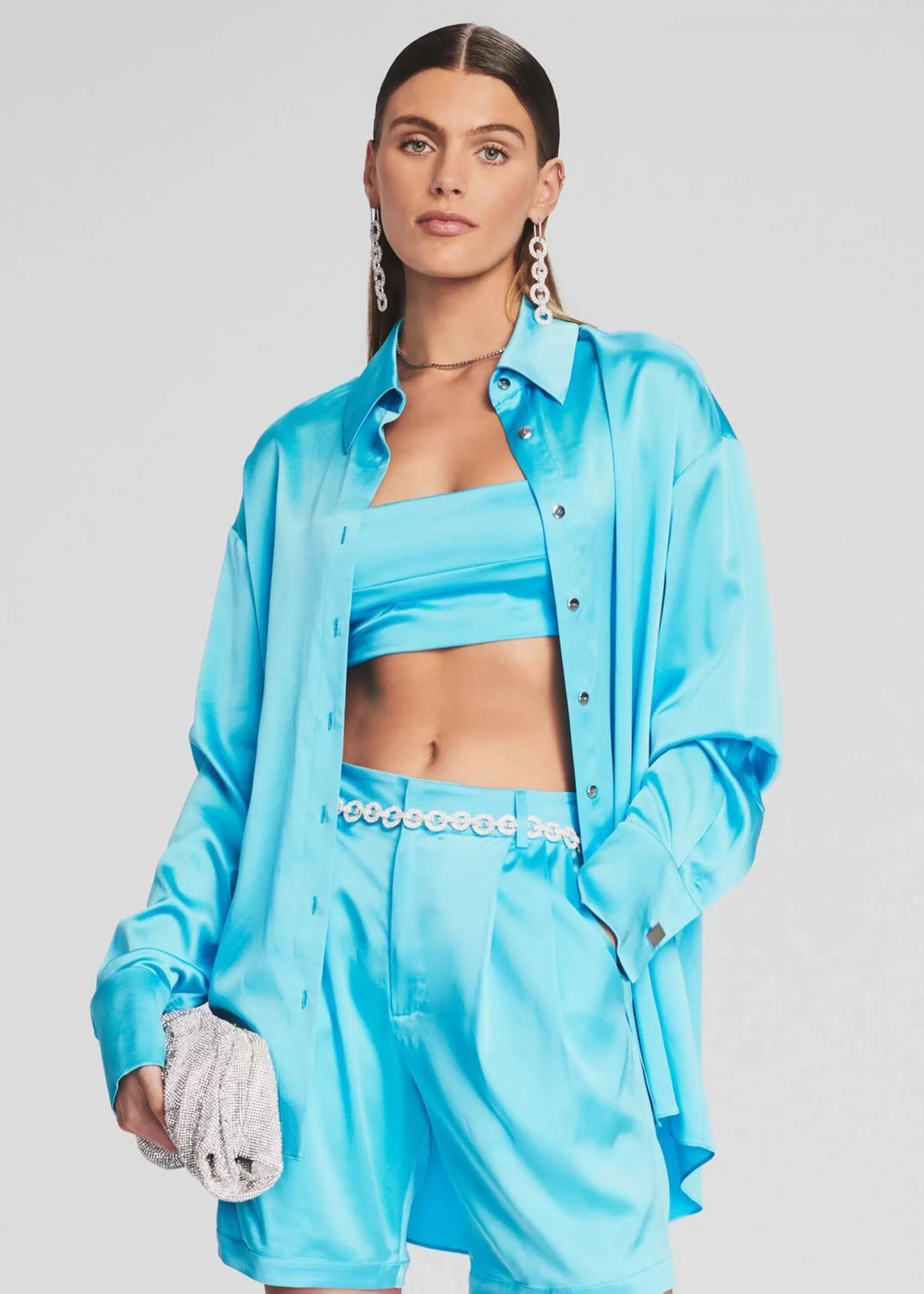 Final Sale*Retrofete Kit Silk Shirt Blue Atoll