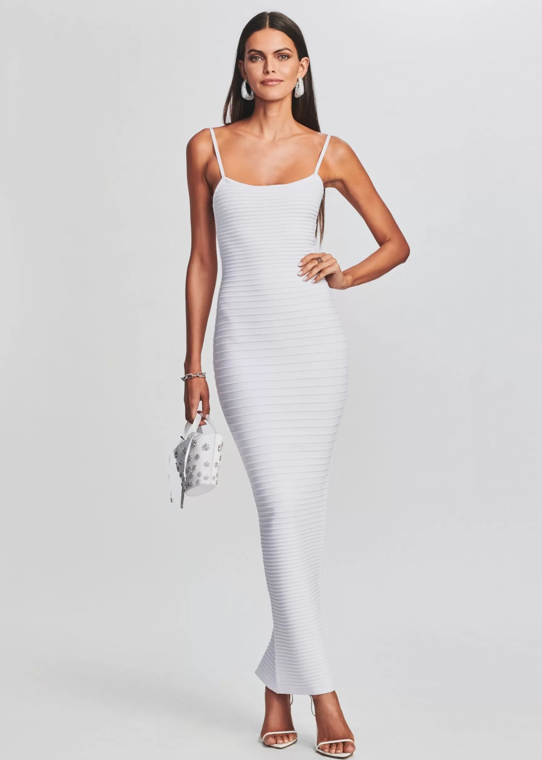 RETROFÊTE*Retrofete Kylie Bandage Knit Dress White