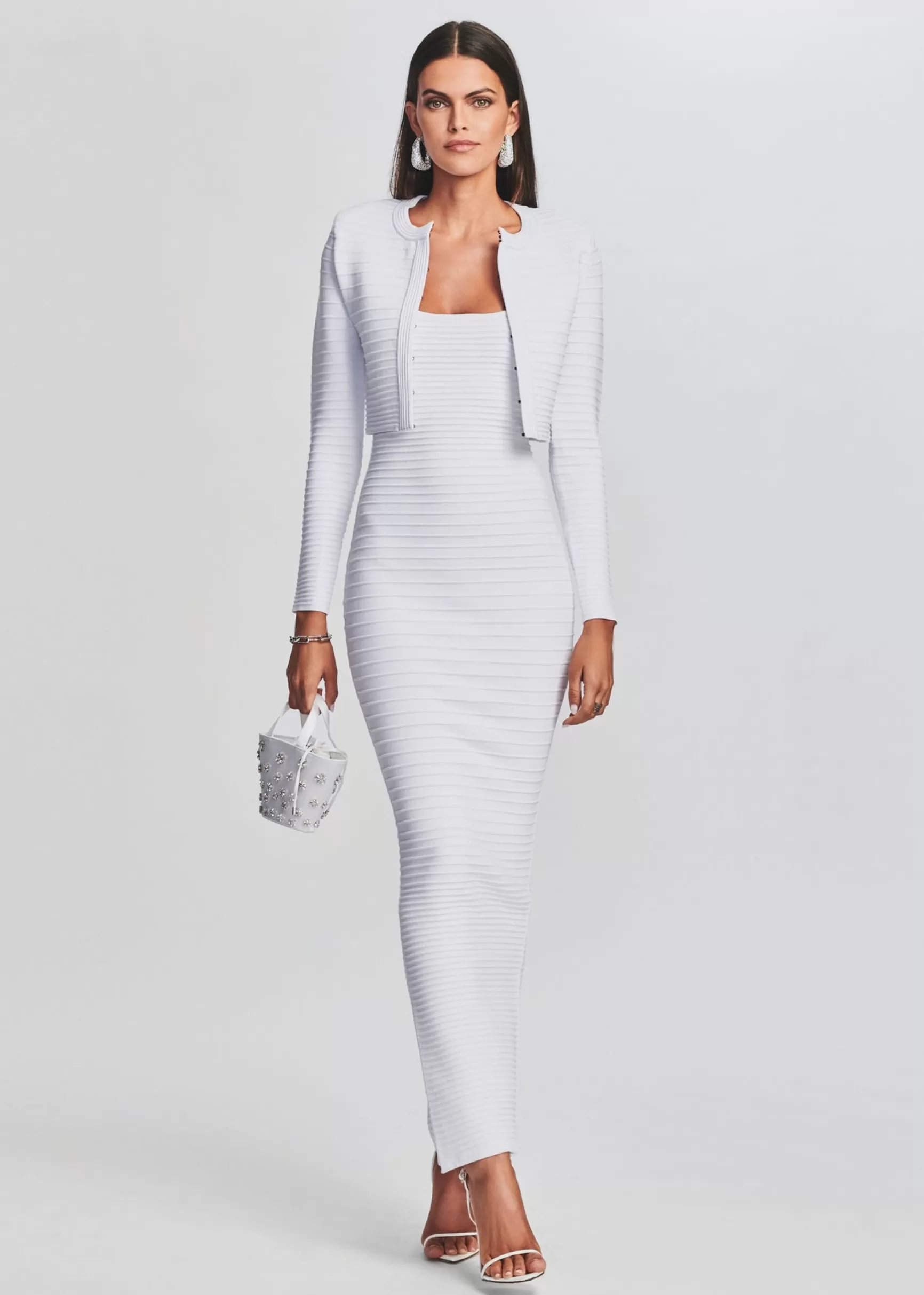 RETROFÊTE*Retrofete Kylie Bandage Knit Dress White