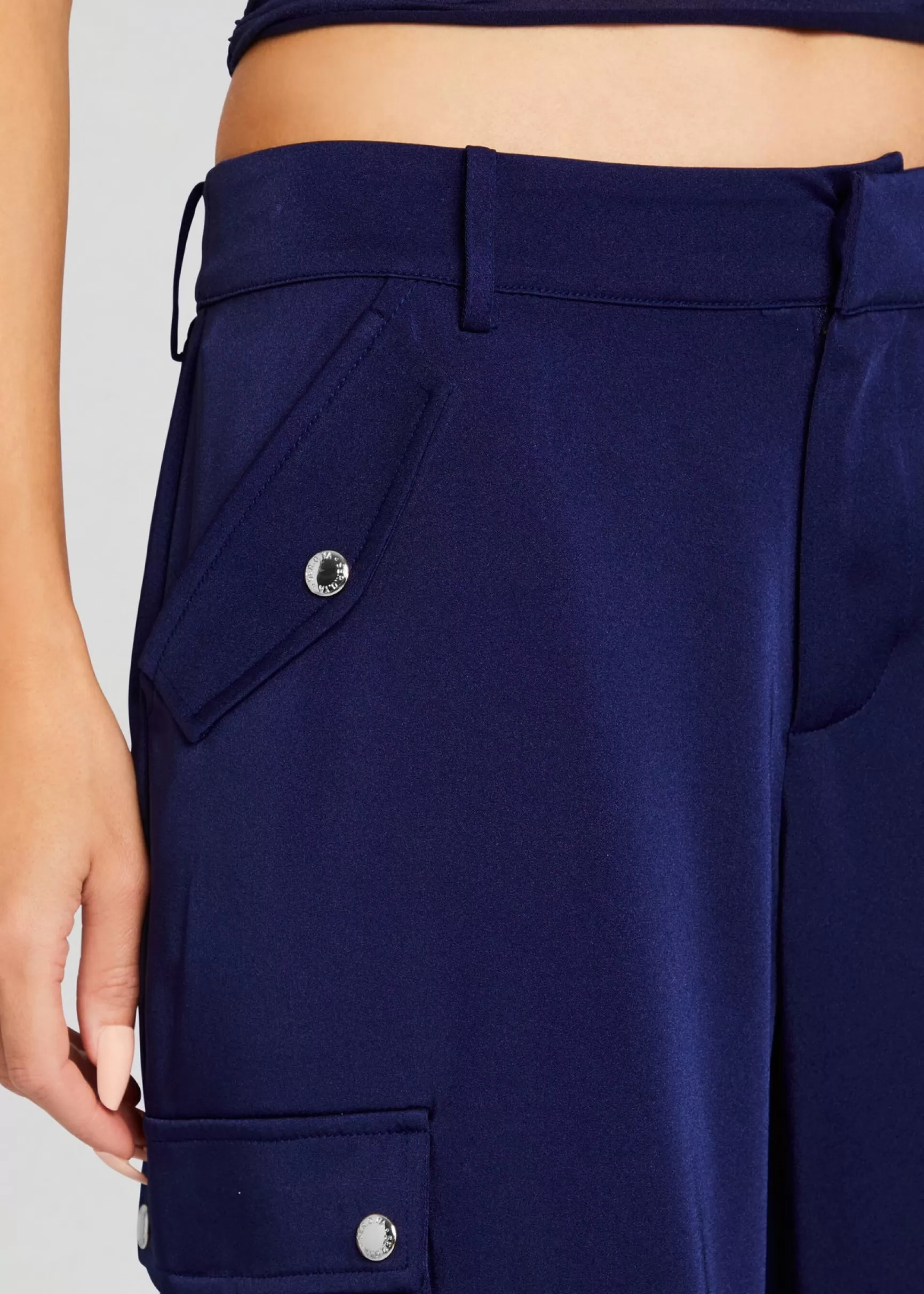 Bottoms*Retrofete Lai Satin Cargo Pant Navy
