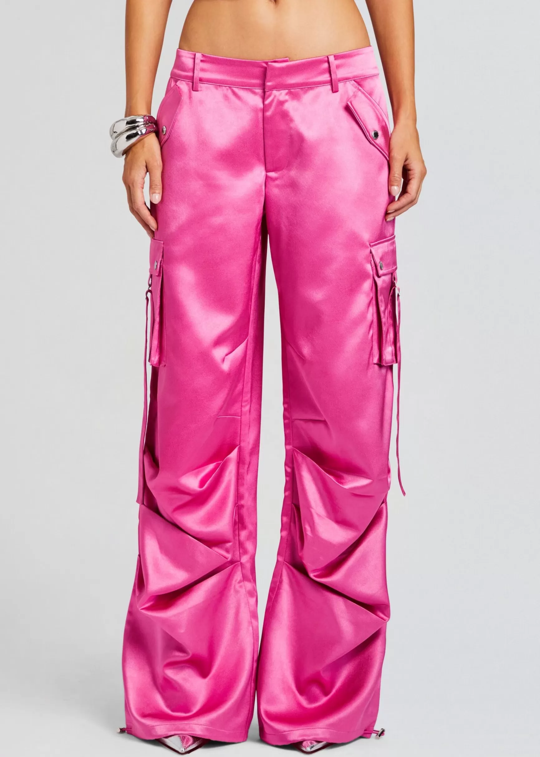 Day to Night*Retrofete Lai Satin Cargo Pant Malibu Pink