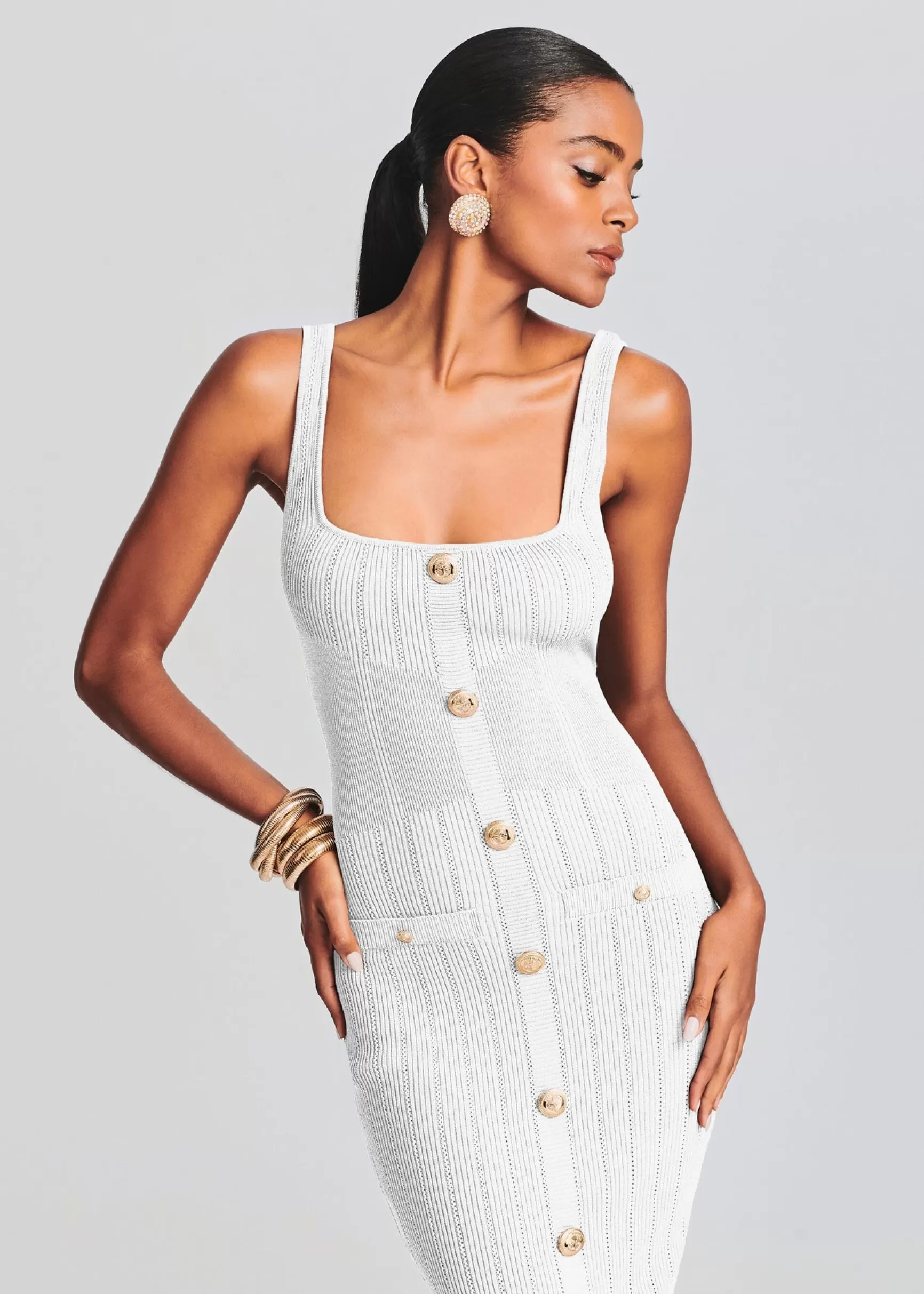 Trending*Retrofete Laney Dress White/Gold