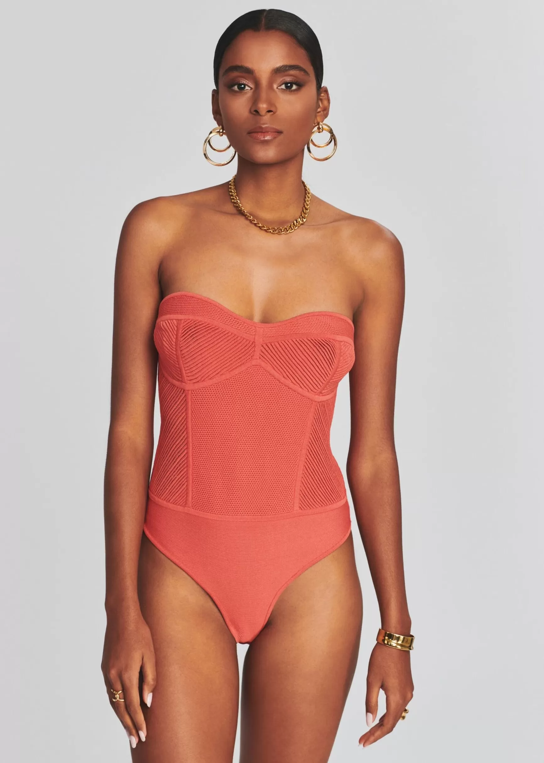 Final Sale*Retrofete Lena Bodysuit Calypso Coral