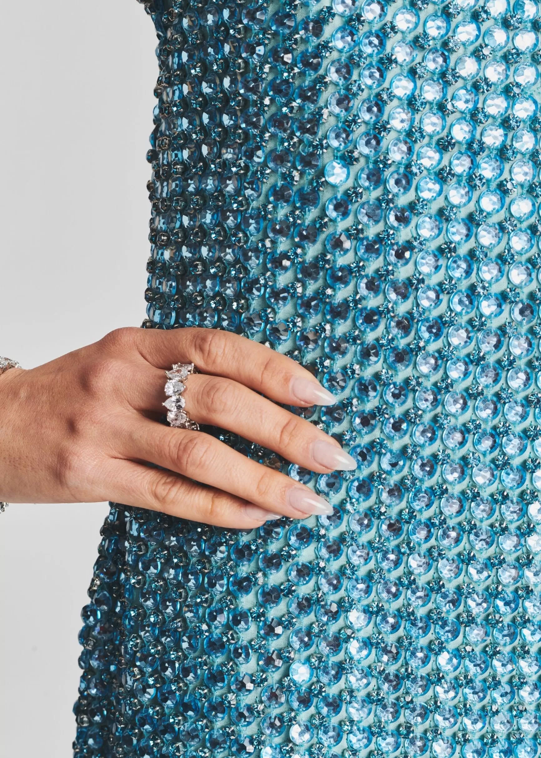 Bachelorette Party*Retrofete Leona Crystal Dress Aqua Blue