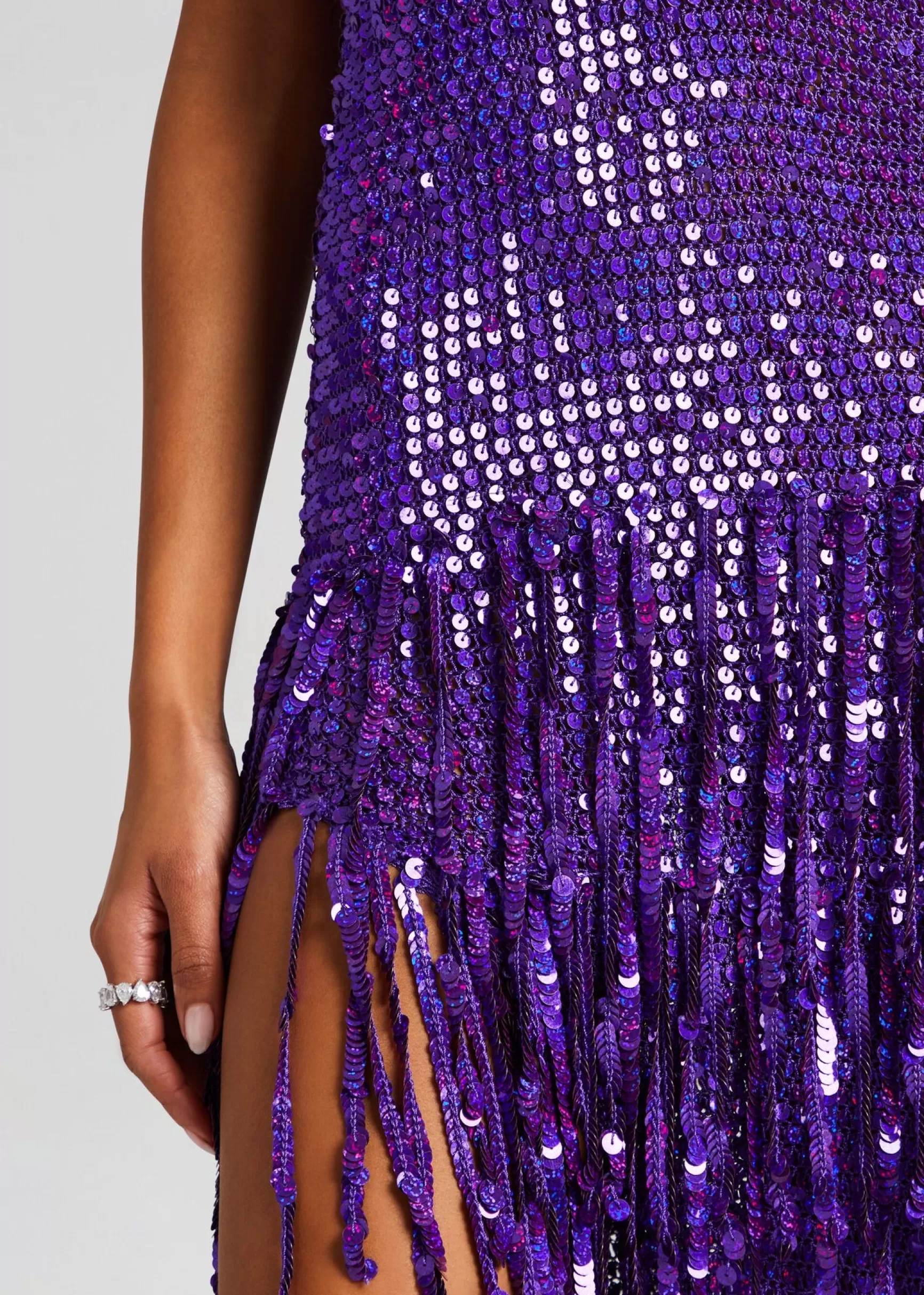 Maxi*Retrofete Libra Sequin Crochet Dress Amethyst