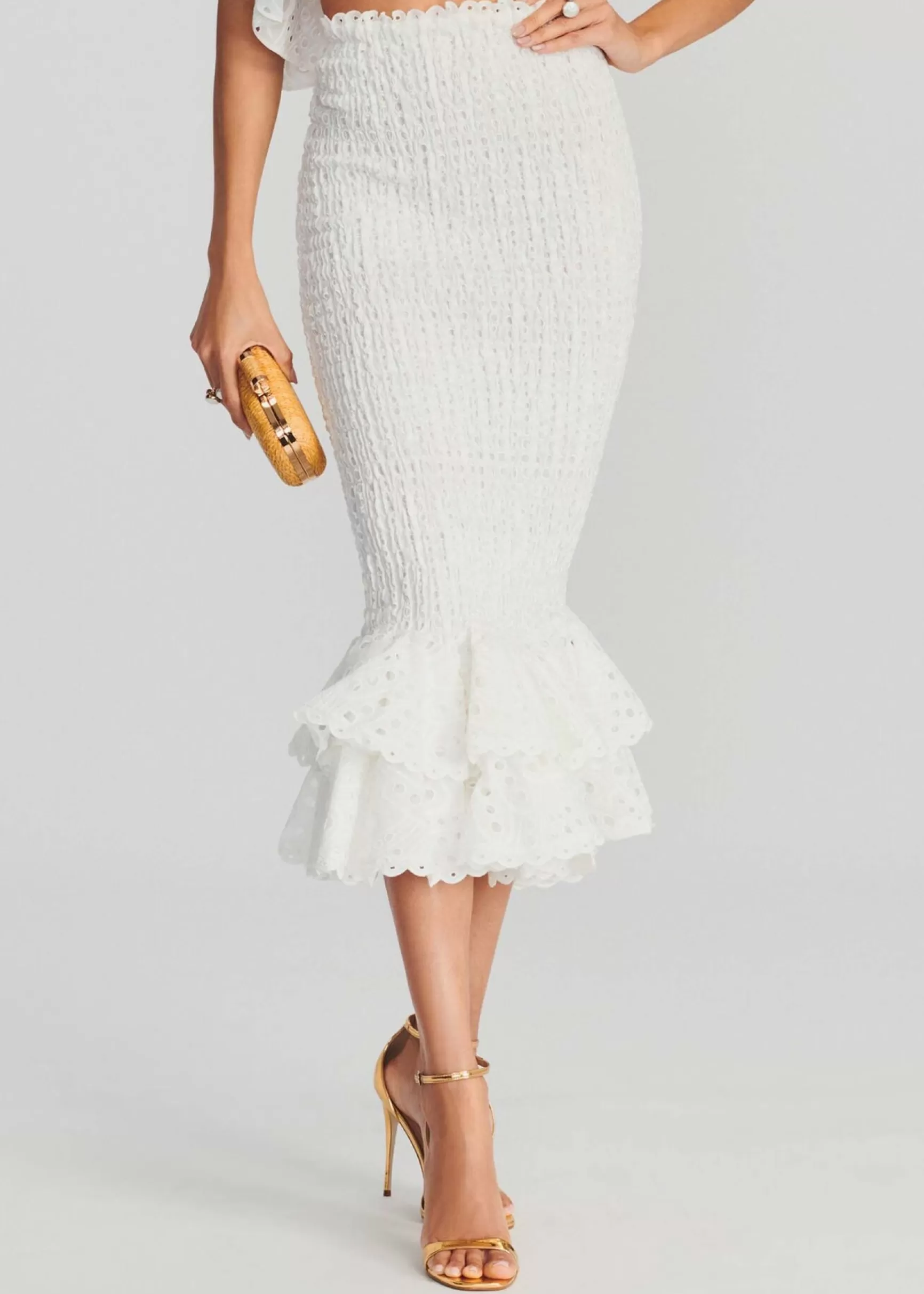 The Destination Bride*Retrofete Lilliana Long Skirt White