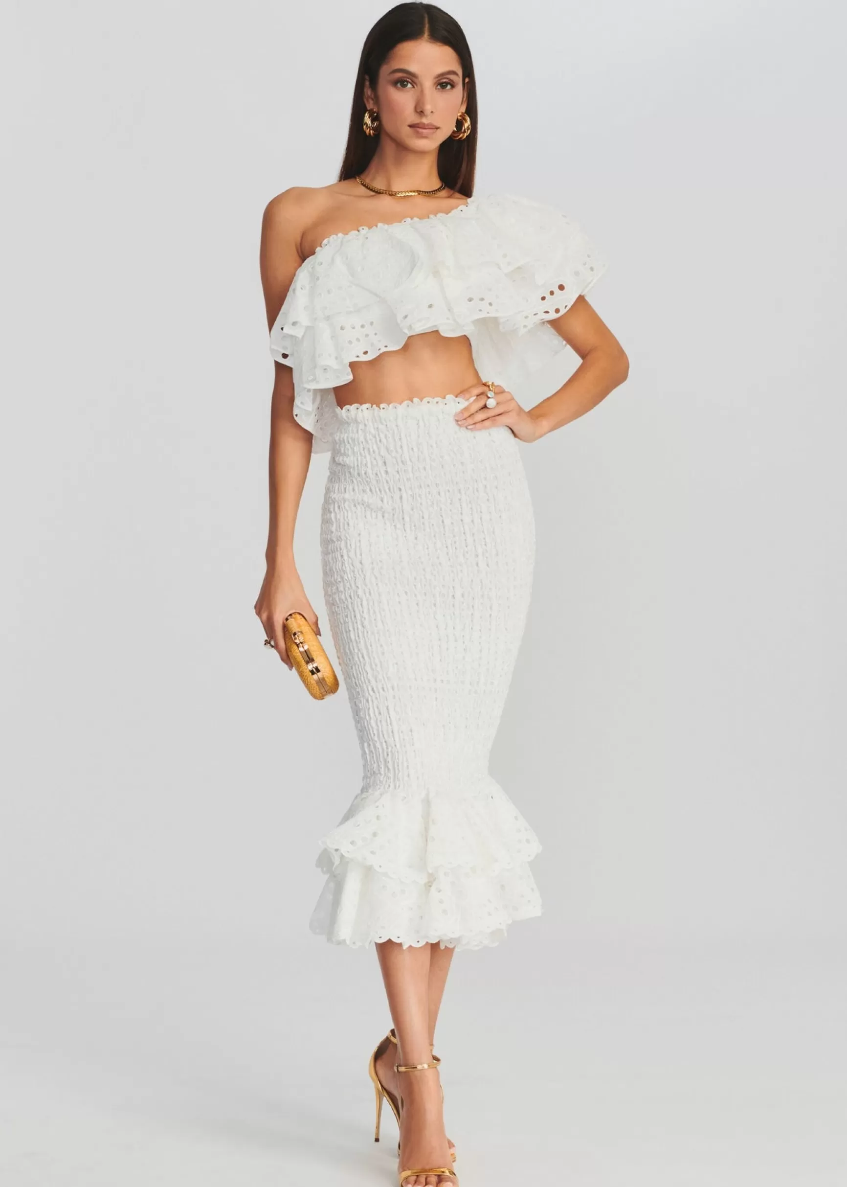 The Destination Bride*Retrofete Lilliana Long Skirt White