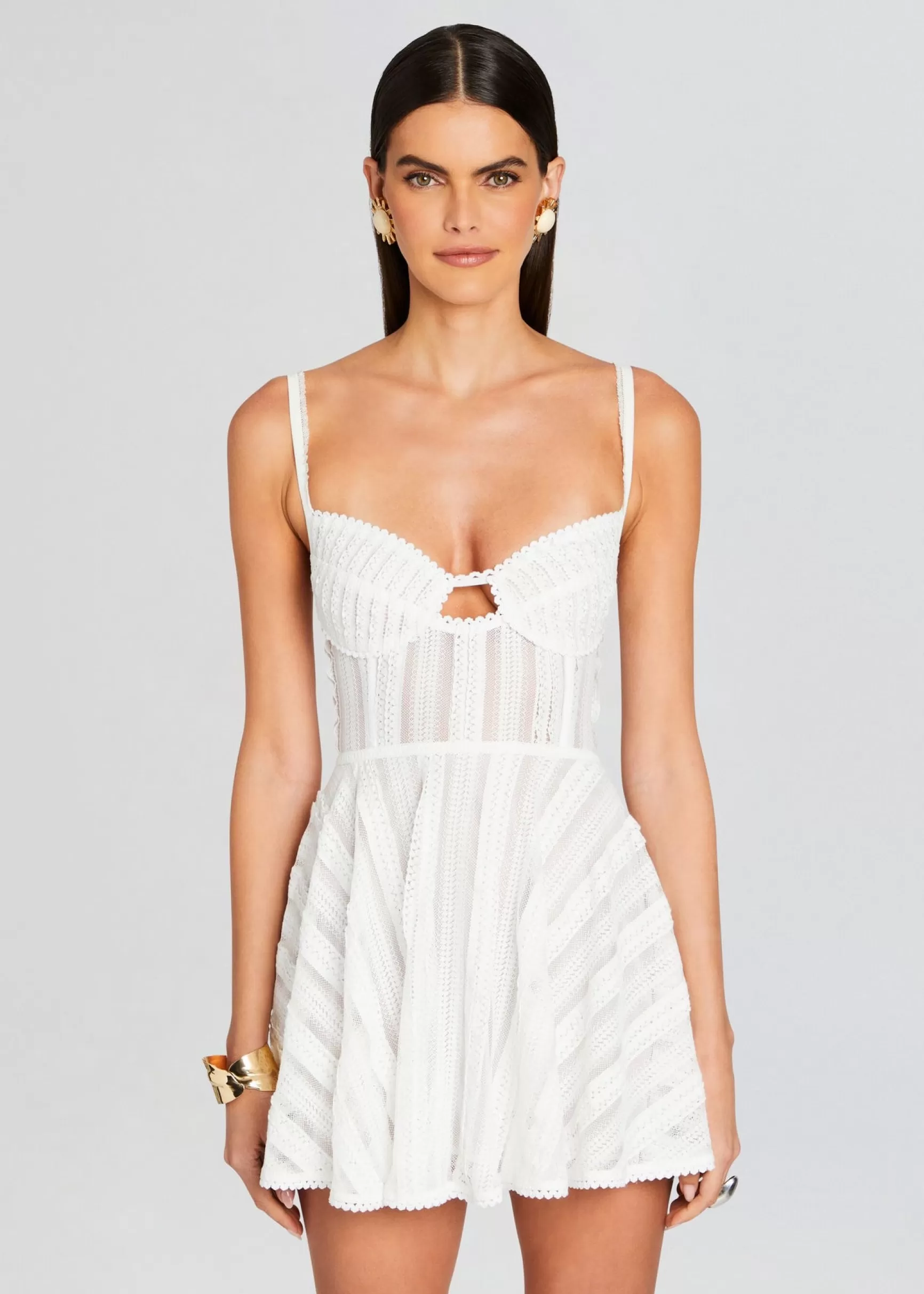 Trending*Retrofete Limmey Short Dress Natural White