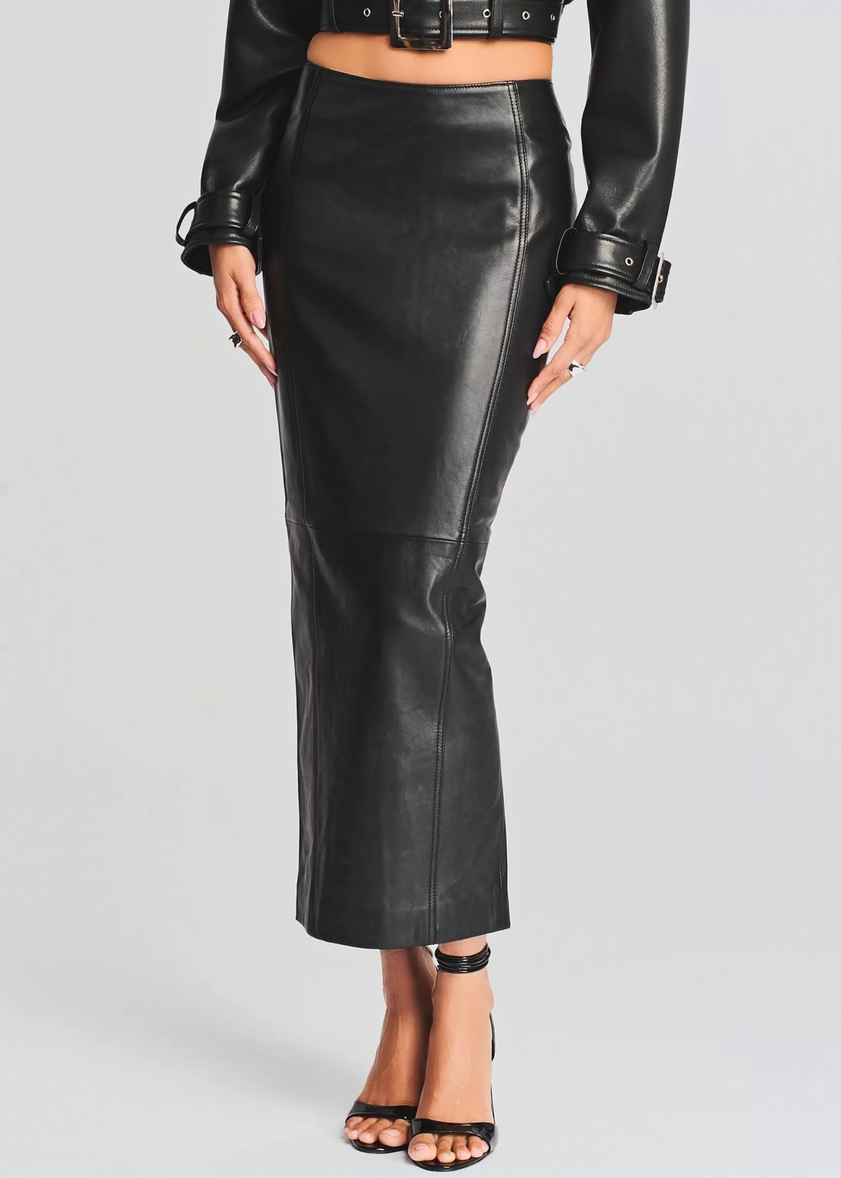 Best Sellers*Retrofete Liza Leather Skirt Black