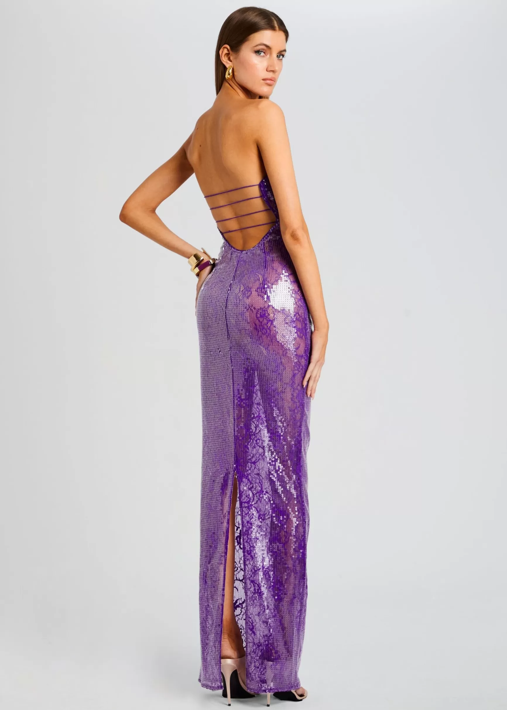 Tropical Hues*Retrofete Lucia Sequin Lace Dress Amethyst