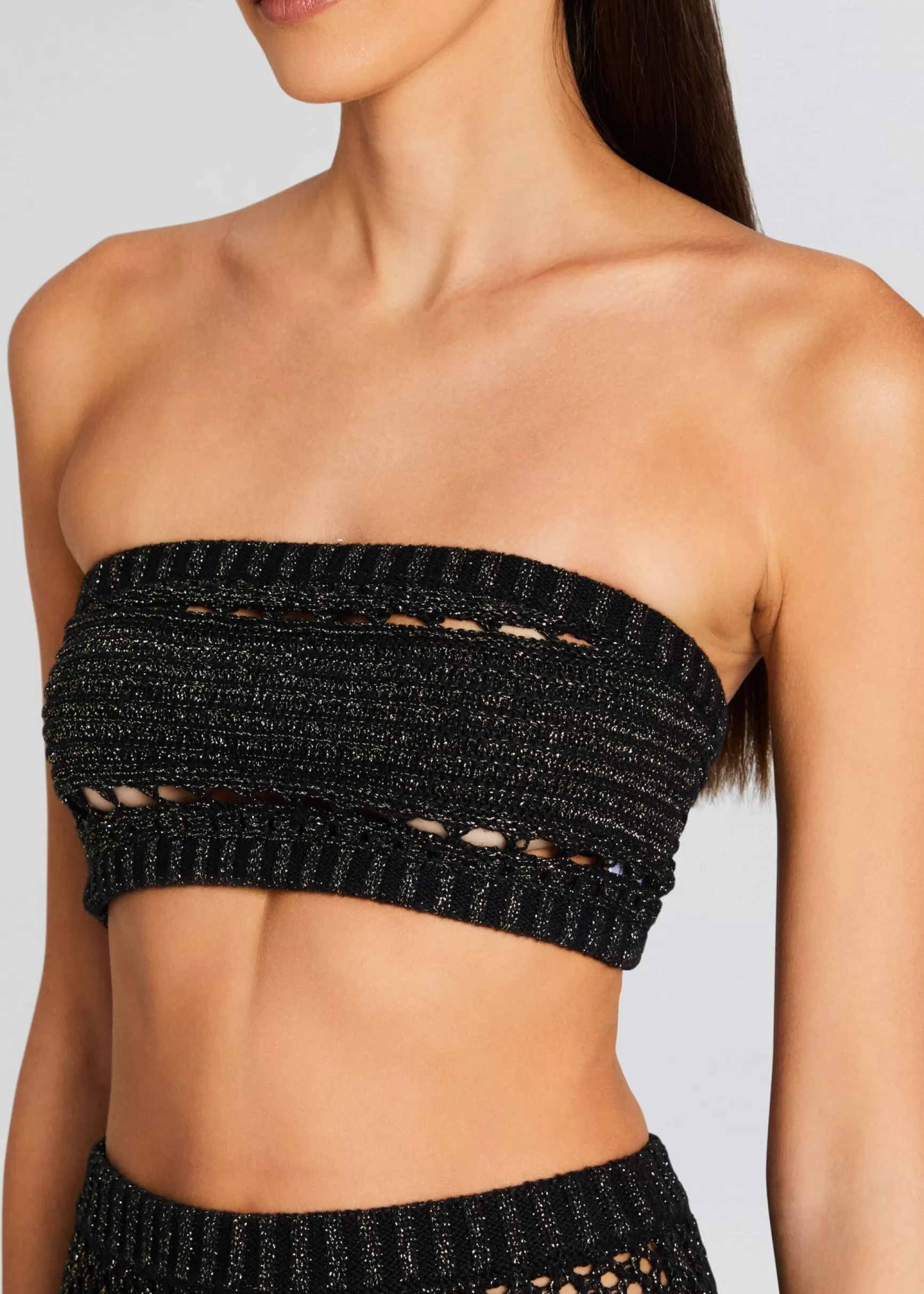 Trending*Retrofete Luiz Knit Crochet Top Black/Gold
