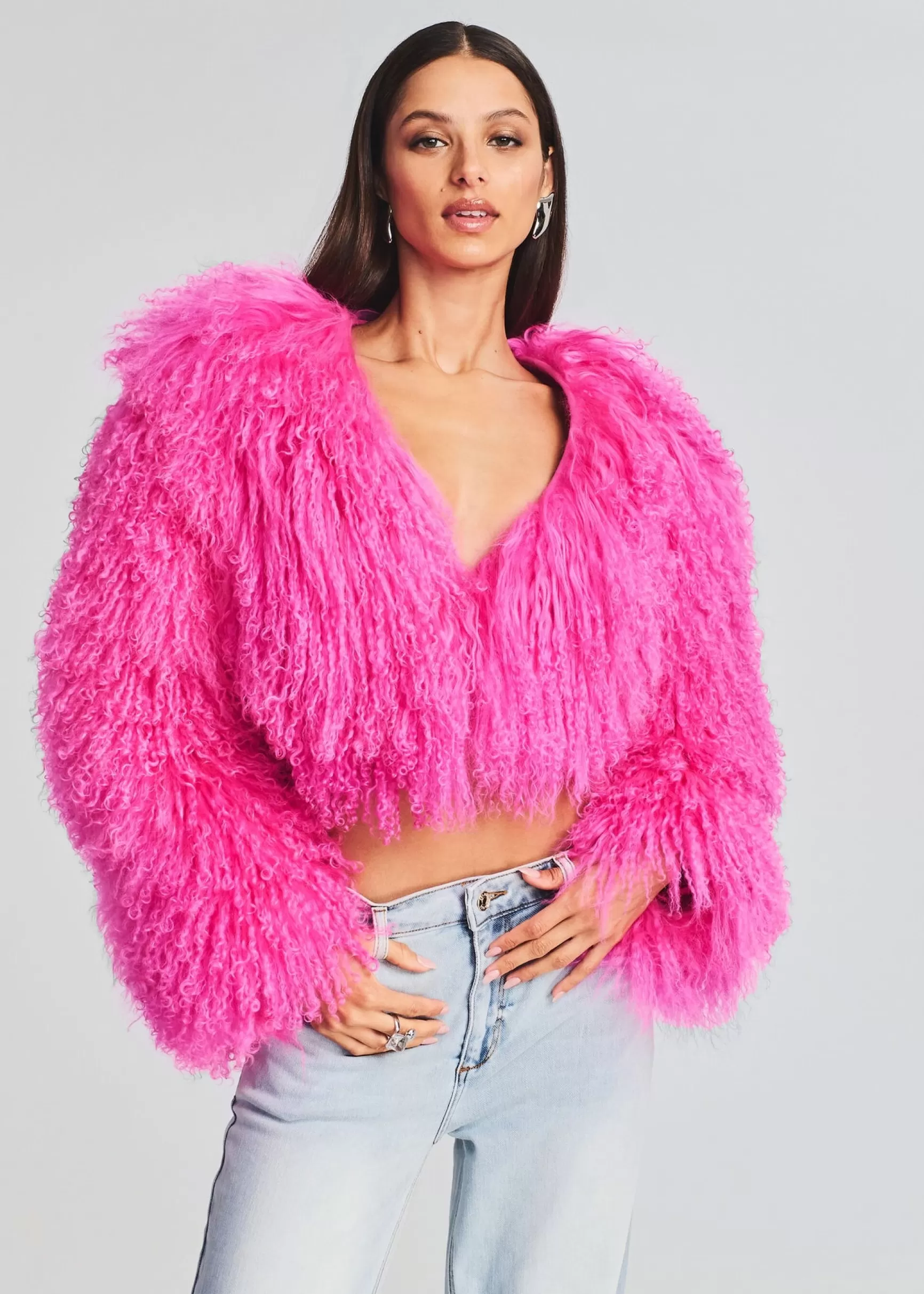 Outerwear*Retrofete Luxe Fur Jacket Knockout Pink