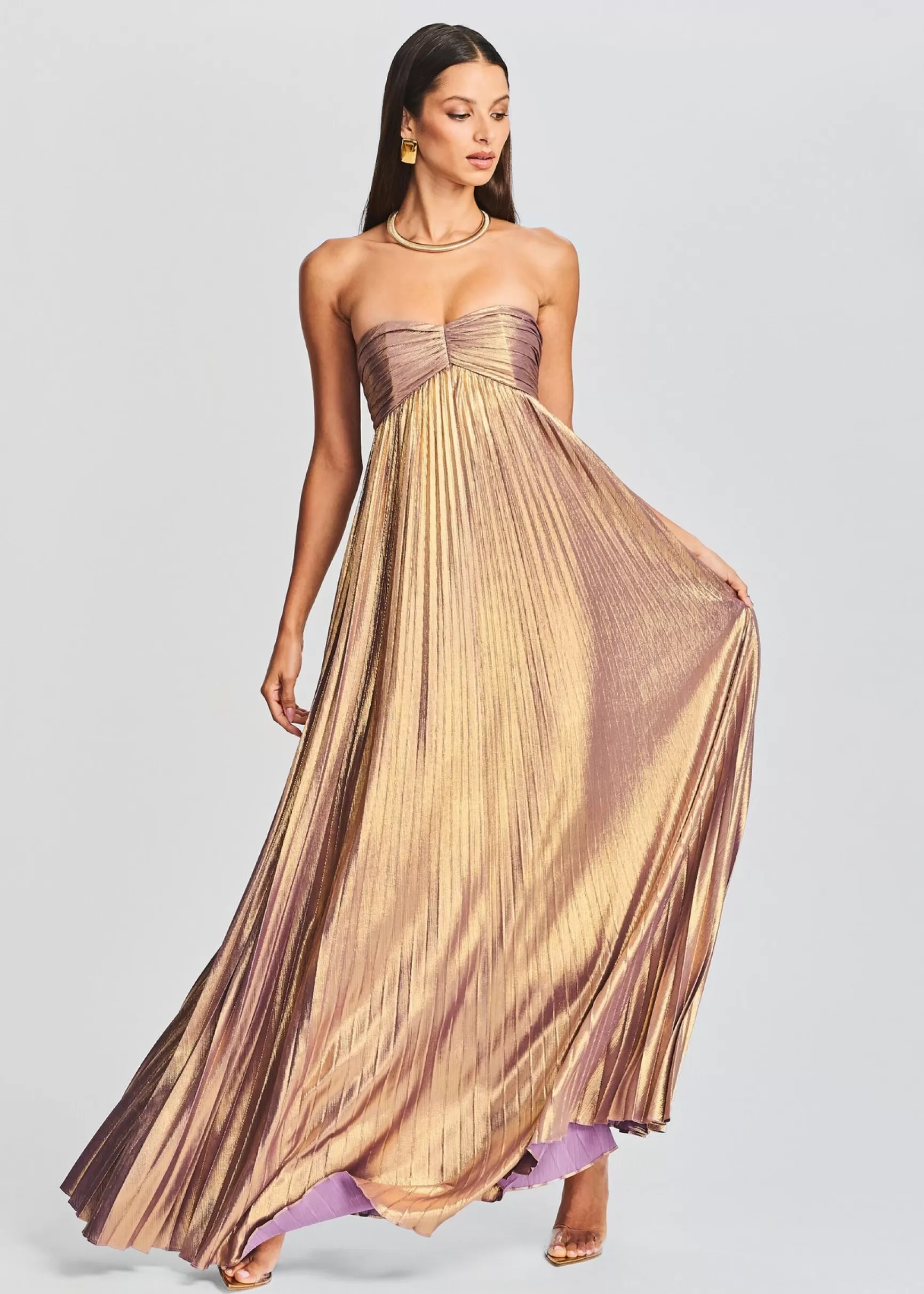 Maxi*Retrofete Lyanna Dress Purple/Gold