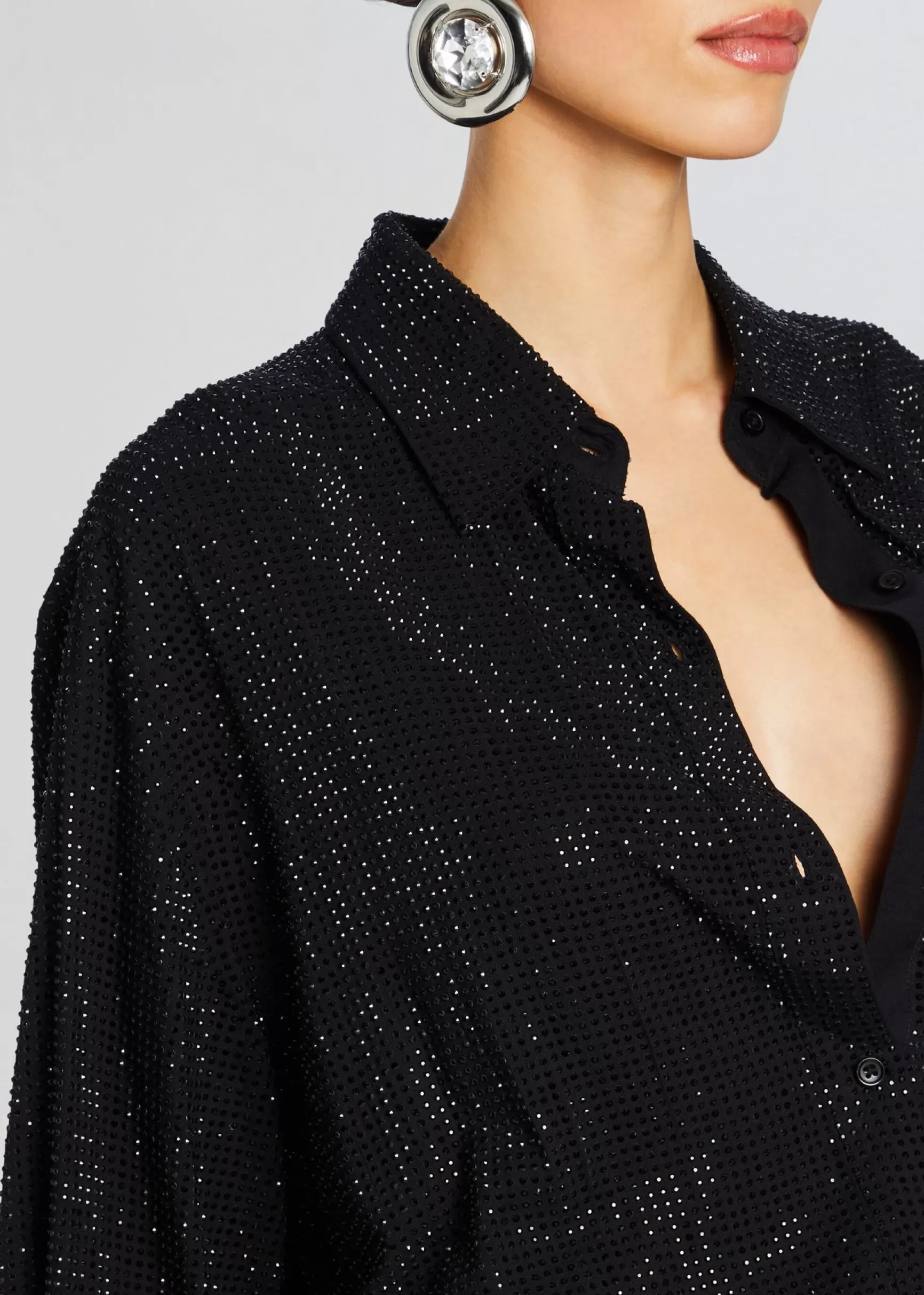 RETROFÊTE*Retrofete Maddox Embellished Shirt Black