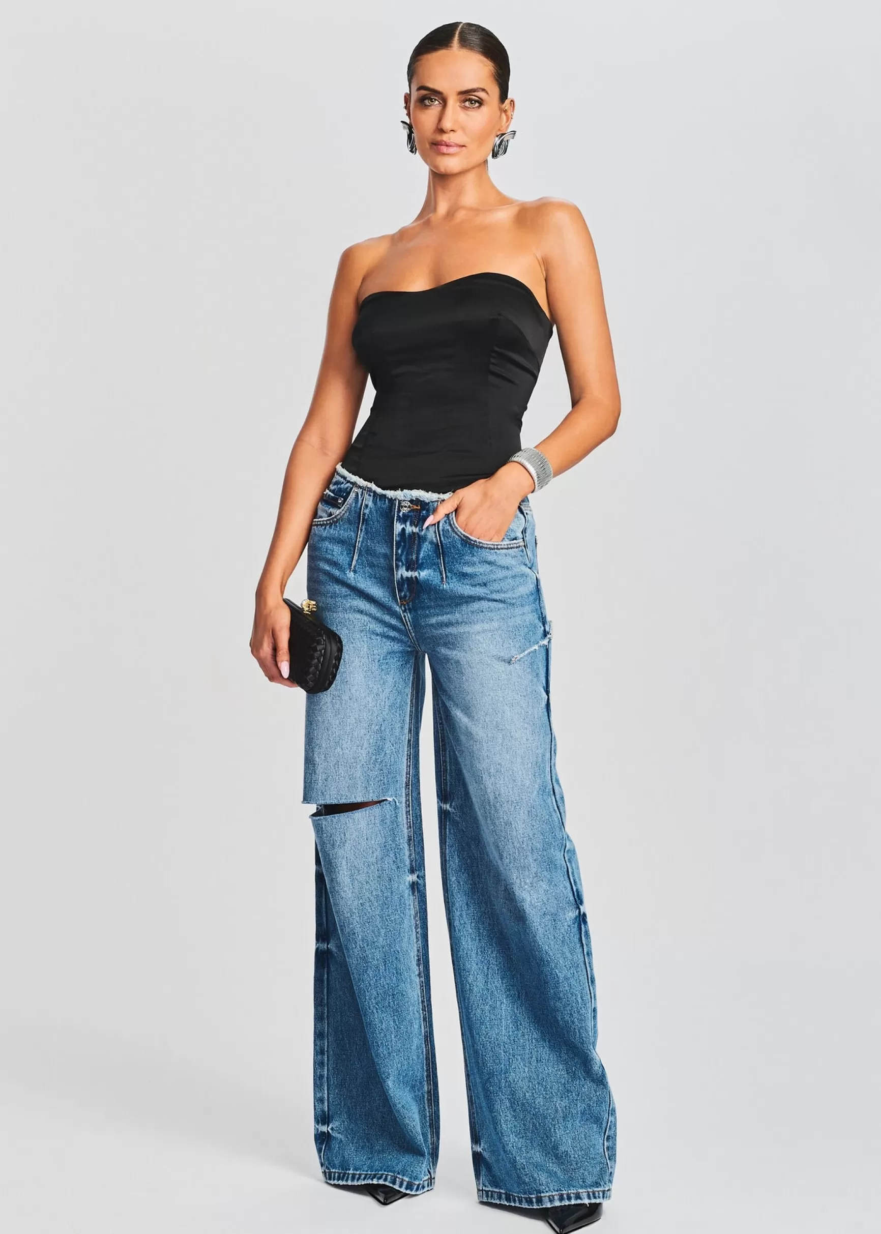 RETROFÊTE*Retrofete Mads Silk Bustier Black